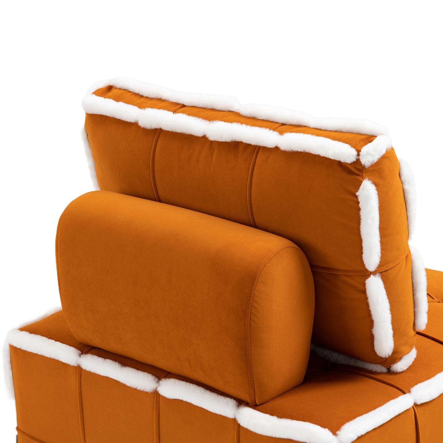 MOONMISS Upholstered Armless Accent Single Lazy Sofa Lounge Arm Chair,Comfy Oversized Leisure Barrel Chairs for Living Room/Office/Meeting-room/Apartment/Bedroom