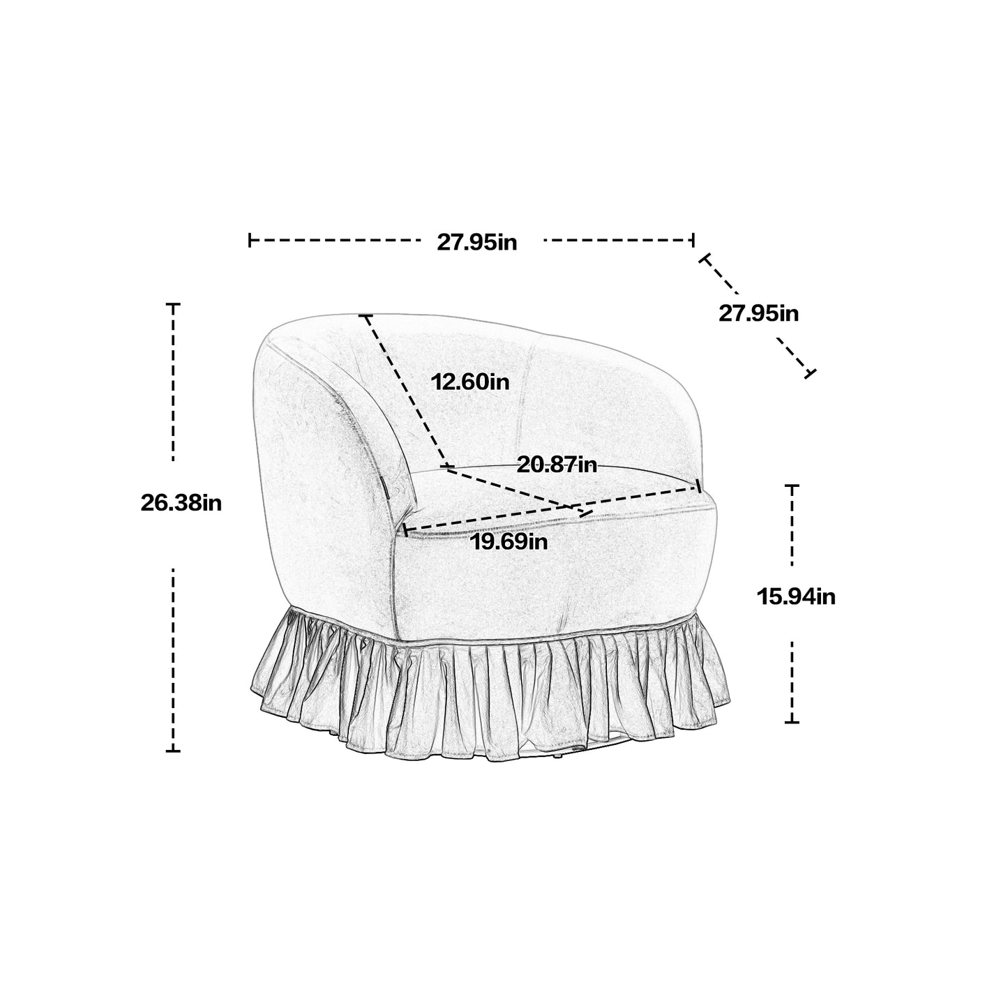 MOONMISS 360 Degree Swivel Barrel Chair, Comfy Round Accent Sofa Chair for Living Room, Swivel Barrel Club Chair, Leisure Arm Chair for Nursery, Hotel, Bedroom, Office, Lounge
