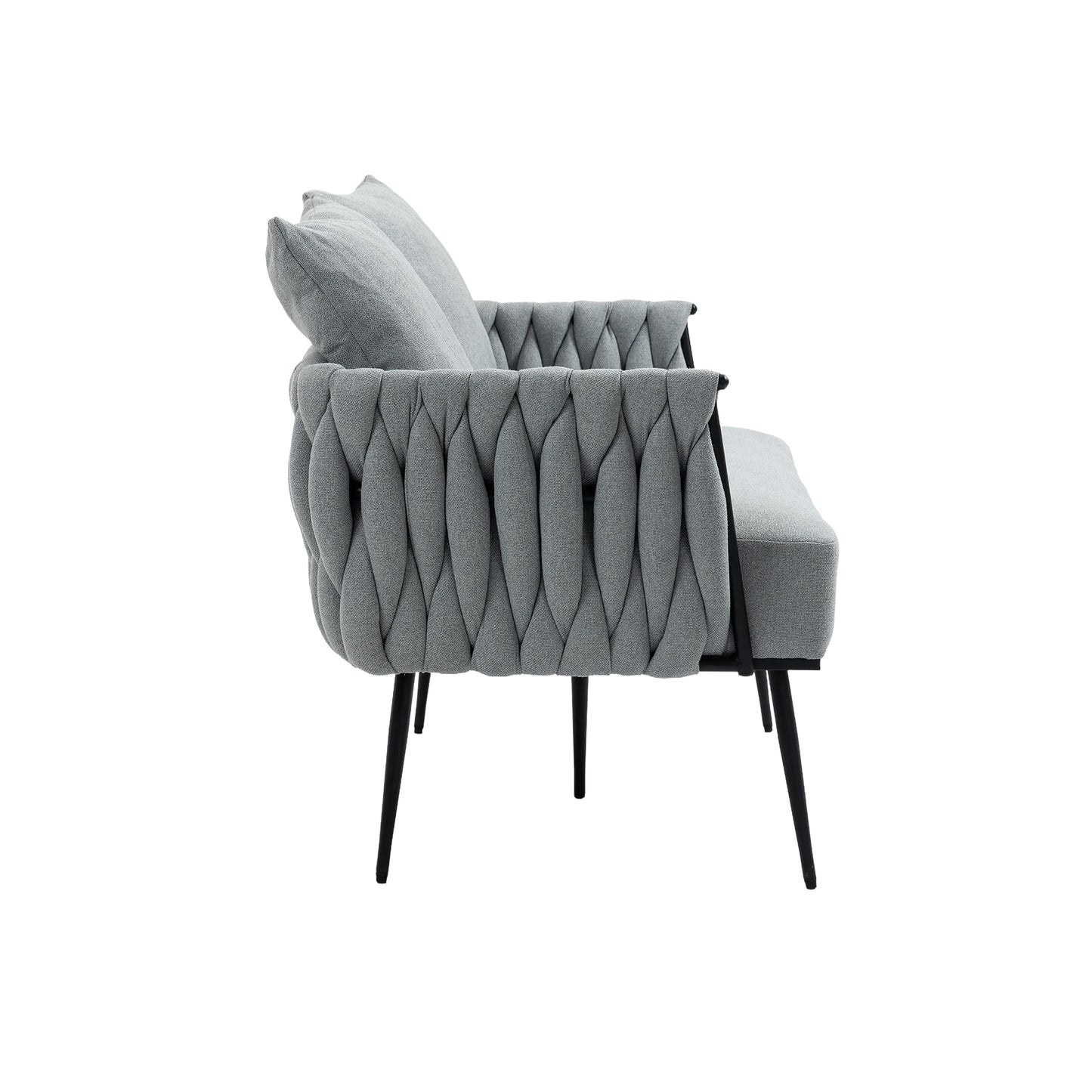 MOONMISS Linen Accent Sofa Modern Upholstered Arm sofa Tufted Sofa with Metal Frame, Single Leisure sofa for Living Room, Bedroom
