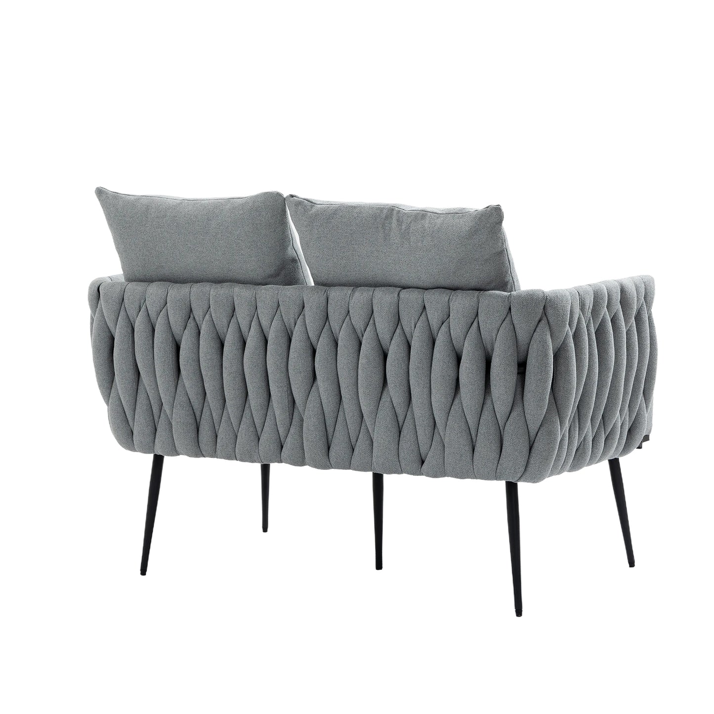 MOONMISS Linen Accent Sofa Modern Upholstered Arm sofa Tufted Sofa with Metal Frame, Single Leisure sofa for Living Room, Bedroom