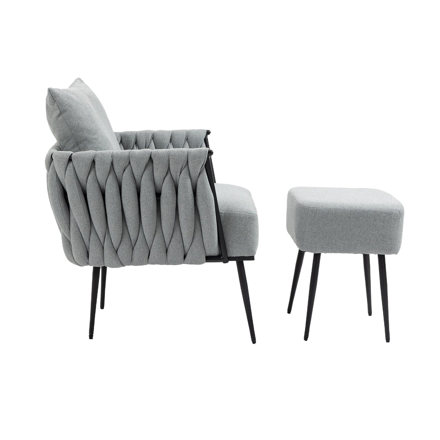 MOONMISS Accent Chair Modern Upholstered Armchair Tufted Chair with Metal Frame, Single Leisure Chairs for Living Room, Bedroom