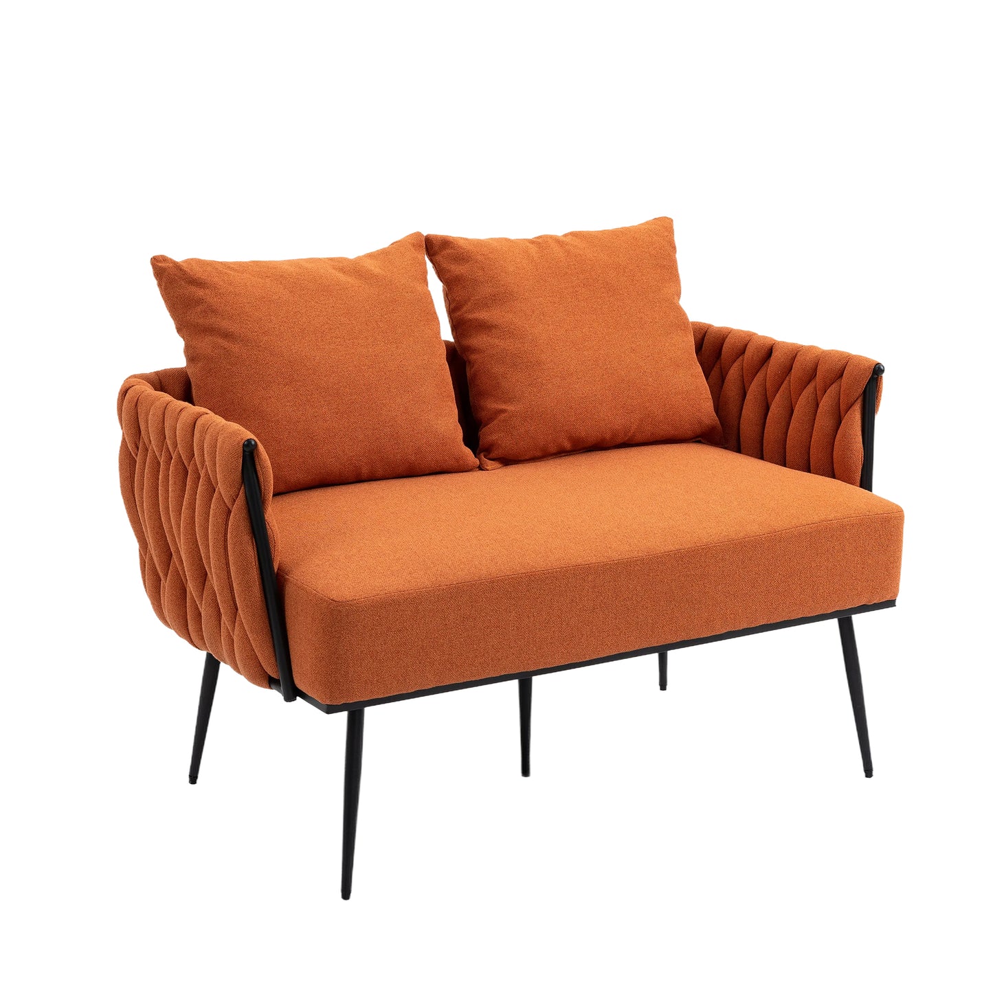 MOONMISS Linen Accent Sofa Modern Upholstered Arm sofa Tufted Sofa with Metal Frame, Single Leisure sofa for Living Room, Bedroom