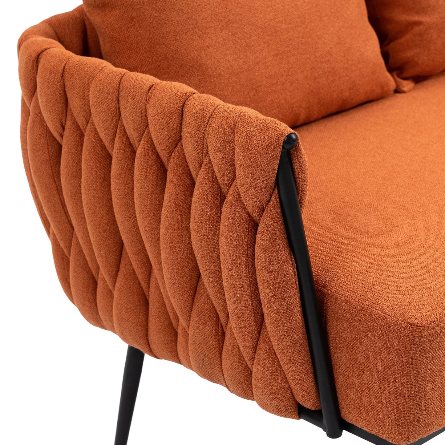 MOONMISS Linen Accent Sofa Modern Upholstered Arm sofa Tufted Sofa with Metal Frame, Single Leisure sofa for Living Room, Bedroom