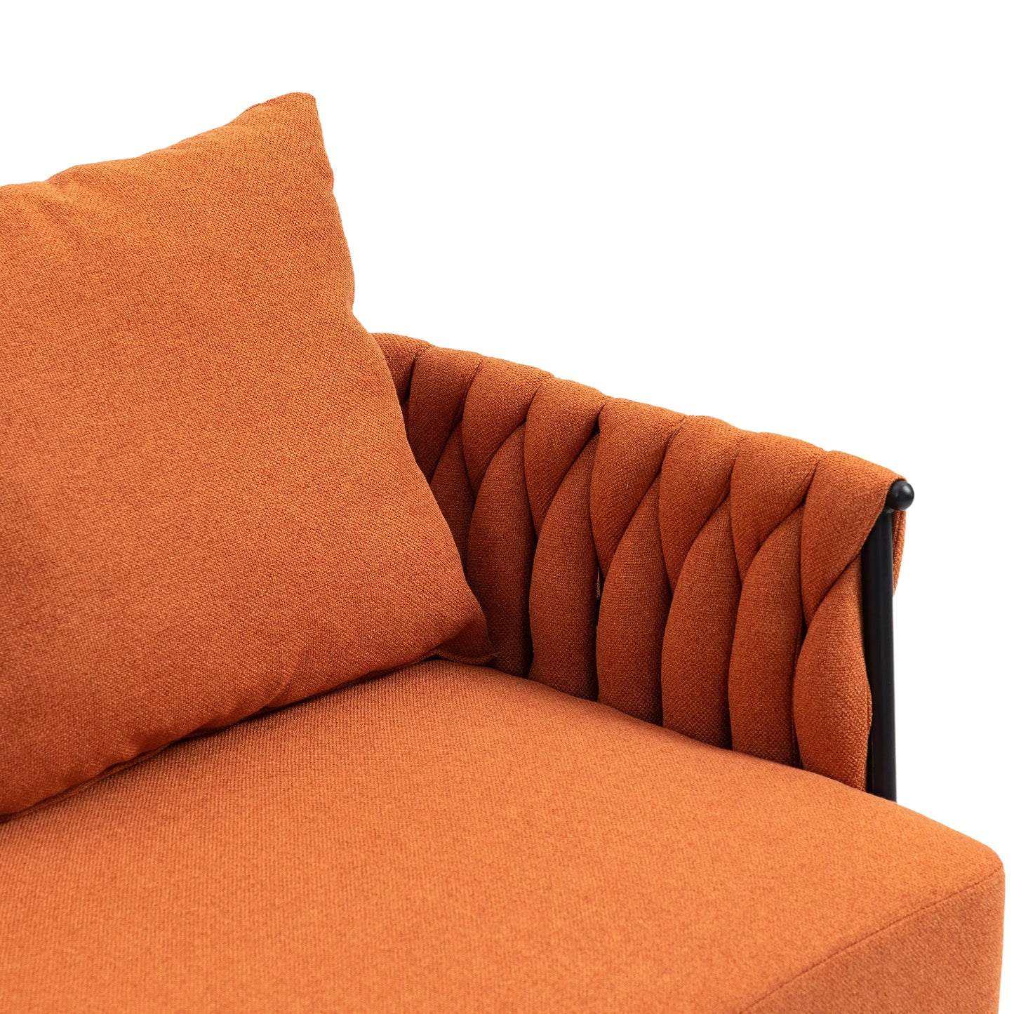 MOONMISS Linen Accent Sofa Modern Upholstered Arm sofa Tufted Sofa with Metal Frame, Single Leisure sofa for Living Room, Bedroom
