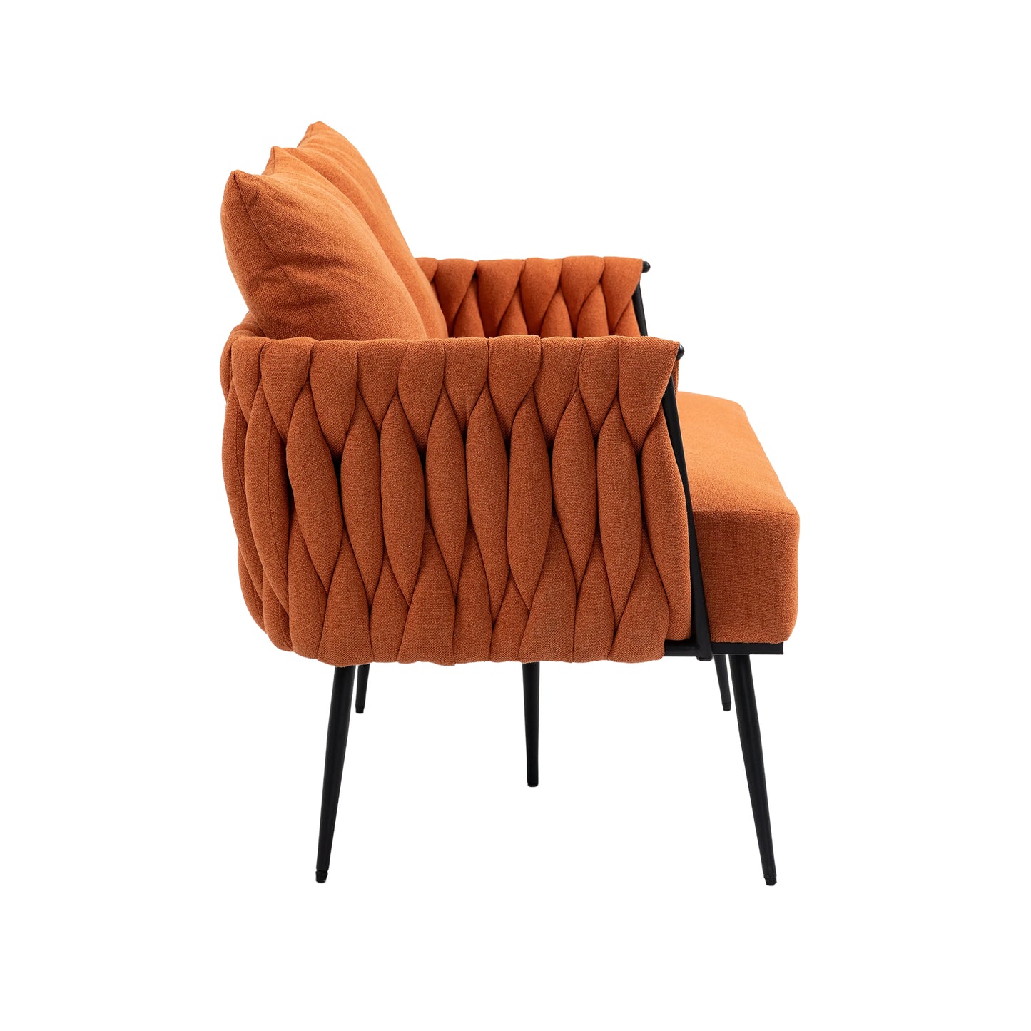 MOONMISS Linen Accent Sofa Modern Upholstered Arm sofa Tufted Sofa with Metal Frame, Single Leisure sofa for Living Room, Bedroom