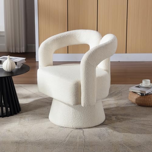 MOONMISS Modern Swivel Accent Chair - Velvet Accent Chair with Round Chair, Mid-Century Chair for Living Room, Bedroom, Office, Waiting Rooms