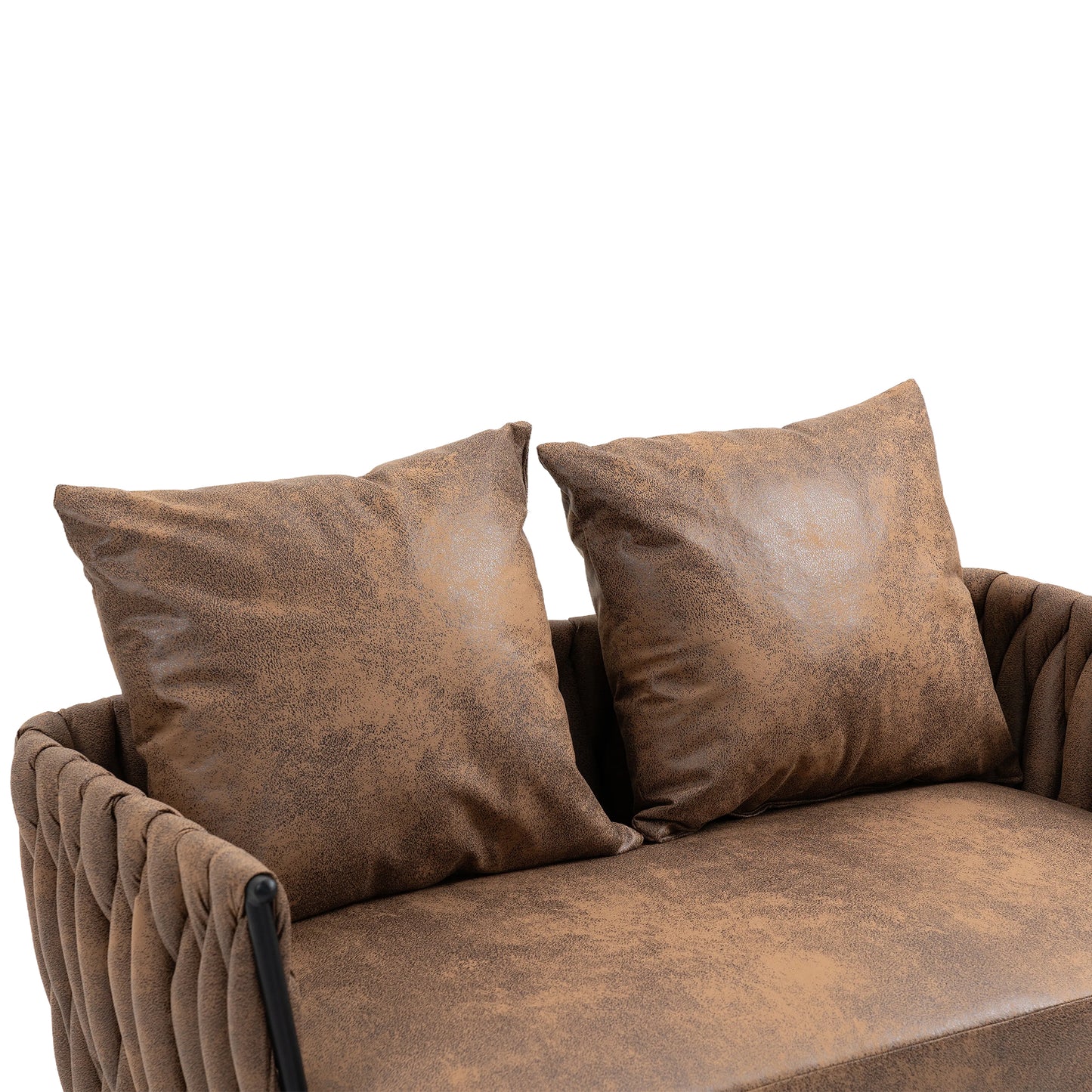 MOONMISS Linen Accent Sofa Modern Upholstered Arm sofa Tufted Sofa with Metal Frame, Single Leisure sofa for Living Room, Bedroom
