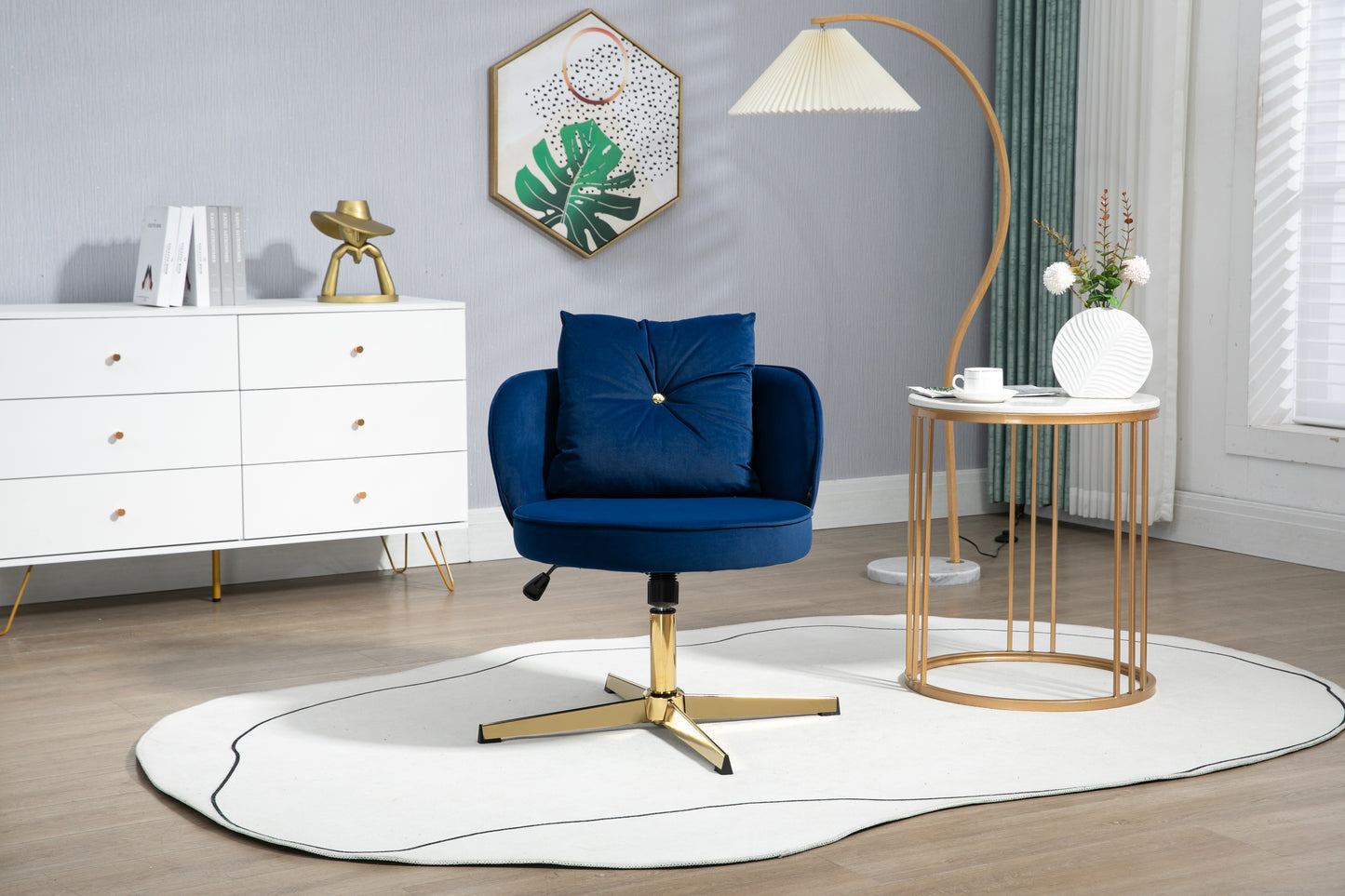 MOONMISS Home Office Desk Chair, Modern Adjustable Home Computer Executive Chair Swivel Task Chair for Small Space, Living Room, Make-up, Studying