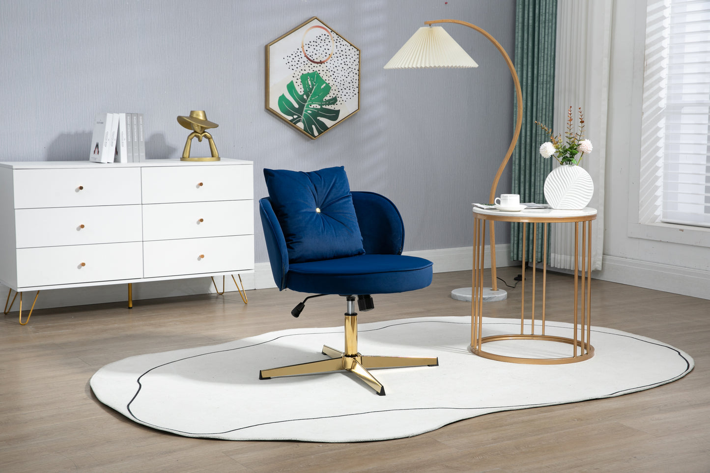 MOONMISS Home Office Desk Chair, Modern Adjustable Home Computer Executive Chair Swivel Task Chair for Small Space, Living Room, Make-up, Studying
