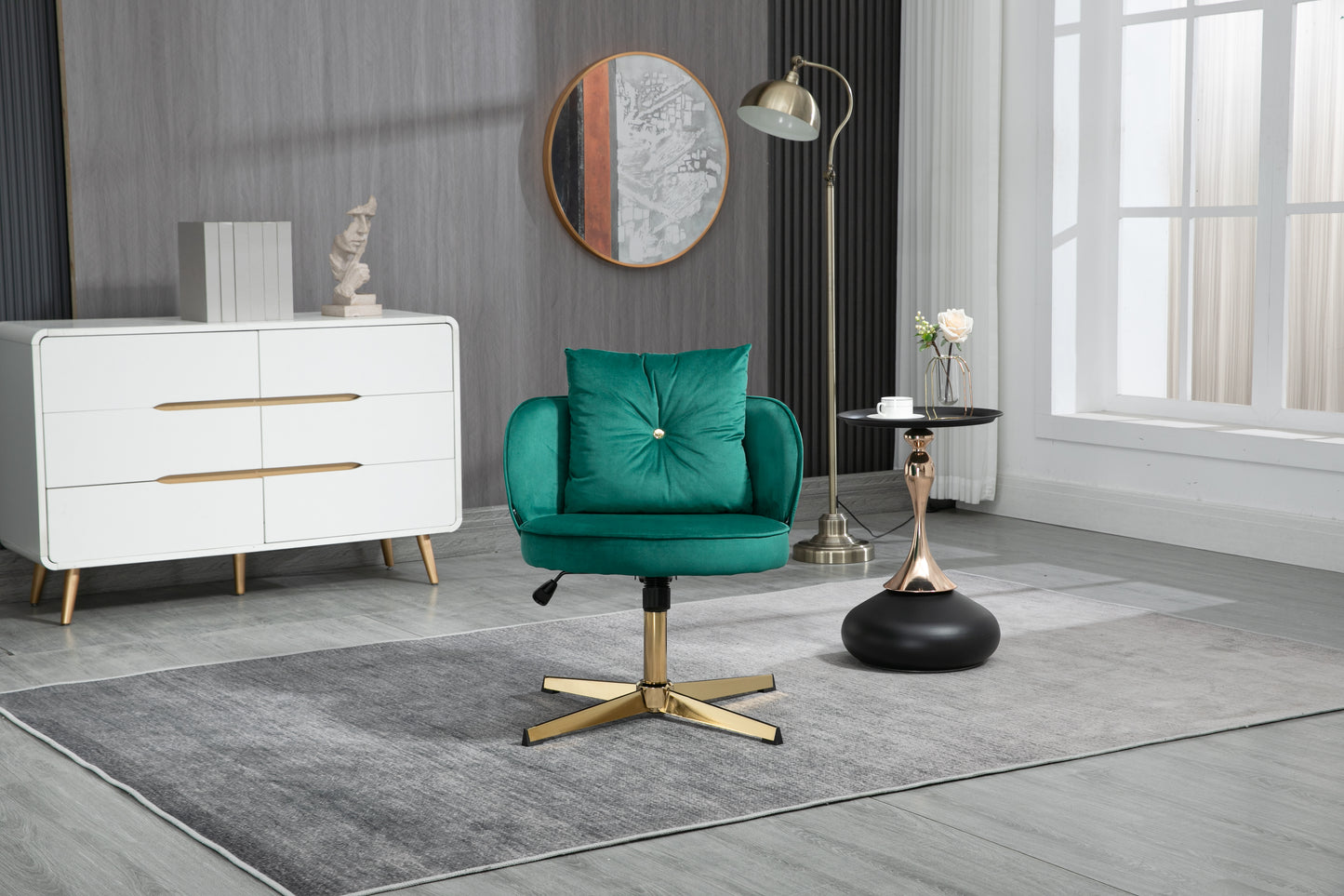 MOONMISS Home Office Desk Chair, Vanity Chair, Modern Adjustable Home Computer Executive Chair Swivel Task Chair for Small Space, Living Room, Make-up, Studying