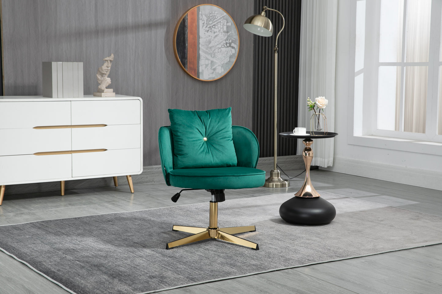 MOONMISS Home Office Desk Chair, Vanity Chair, Modern Adjustable Home Computer Executive Chair Swivel Task Chair for Small Space, Living Room, Make-up, Studying