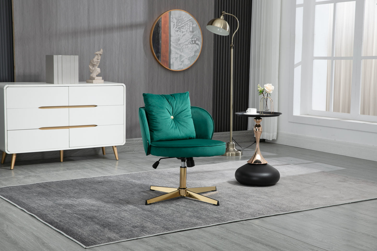 MOONMISS Home Office Desk Chair, Vanity Chair, Modern Adjustable Home Computer Executive Chair Swivel Task Chair for Small Space, Living Room, Make-up, Studying
