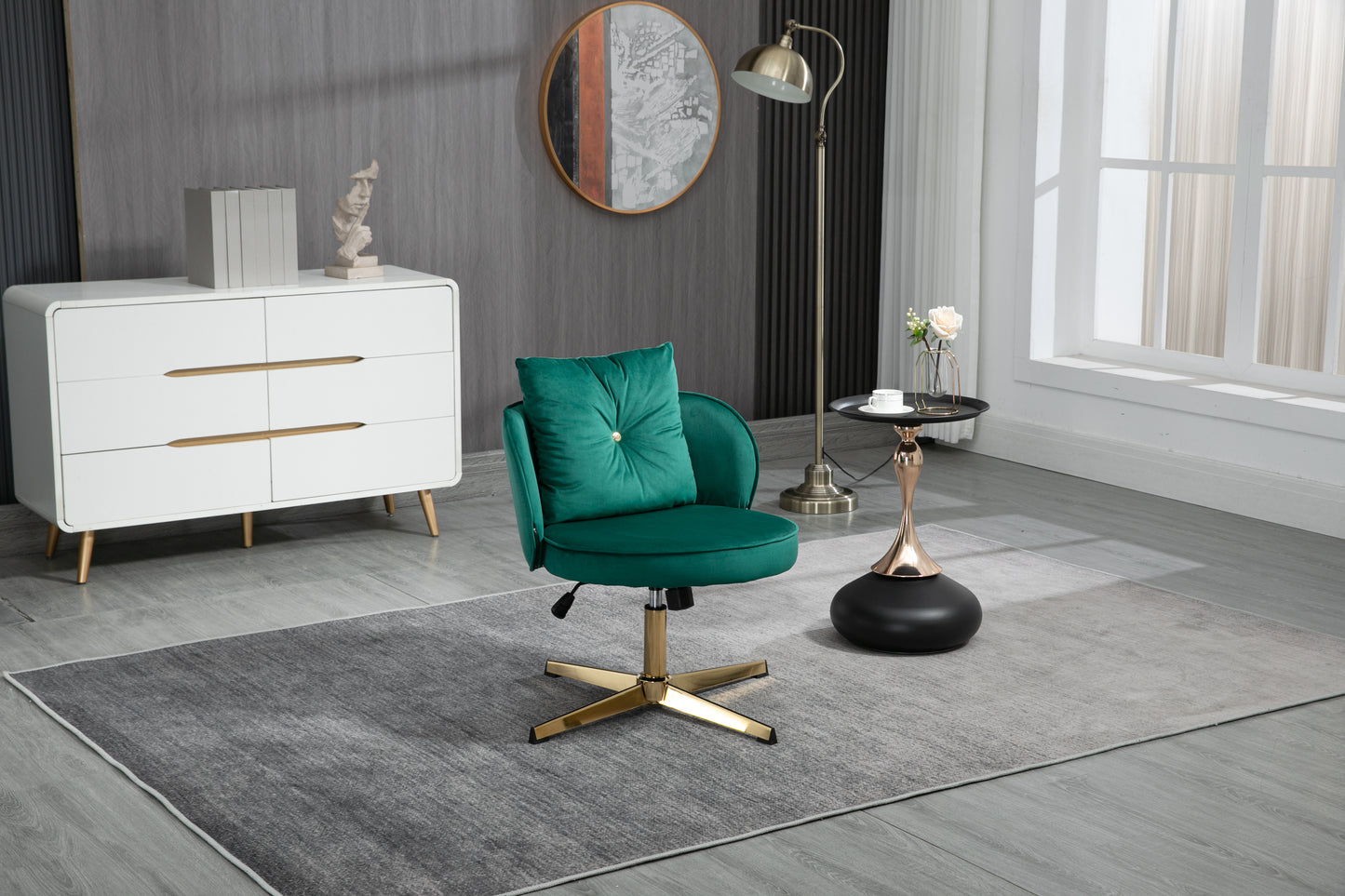 MOONMISS Home Office Desk Chair, Vanity Chair, Modern Adjustable Home Computer Executive Chair Swivel Task Chair for Small Space, Living Room, Make-up, Studying