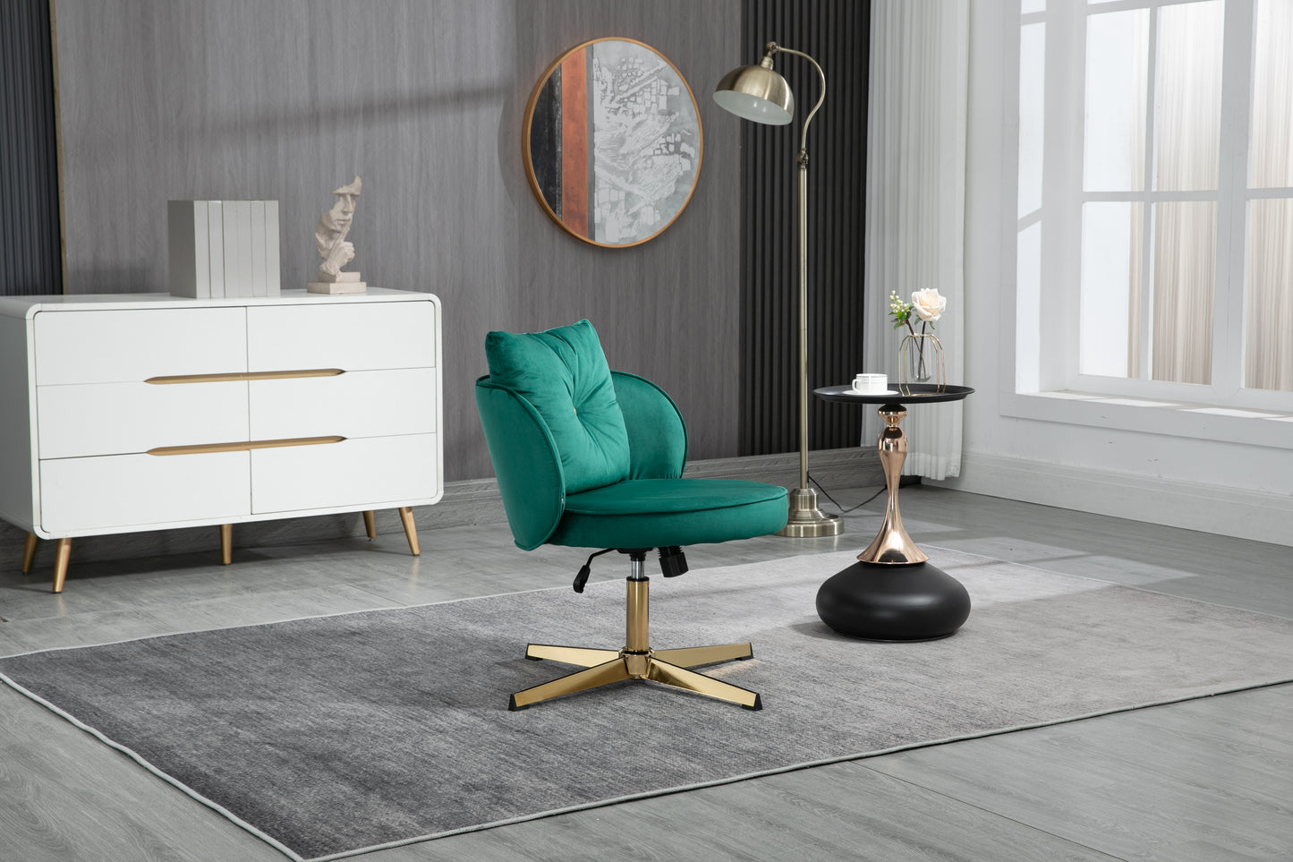 MOONMISS Home Office Desk Chair, Vanity Chair, Modern Adjustable Home Computer Executive Chair Swivel Task Chair for Small Space, Living Room, Make-up, Studying