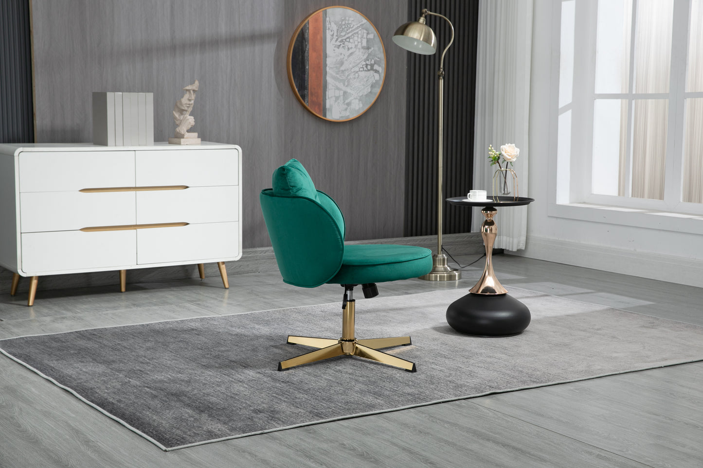 MOONMISS Home Office Desk Chair, Vanity Chair, Modern Adjustable Home Computer Executive Chair Swivel Task Chair for Small Space, Living Room, Make-up, Studying