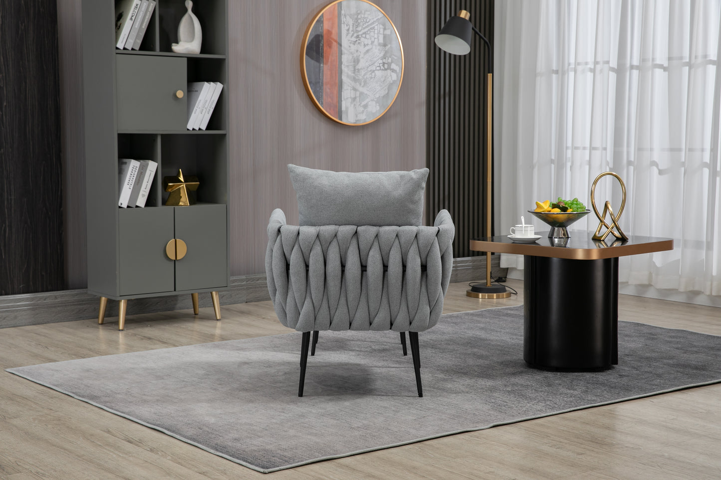 MOONMISS Accent Chair Modern Upholstered Armchair Tufted Chair with Metal Frame, Single Leisure Chairs for Living Room, Bedroom