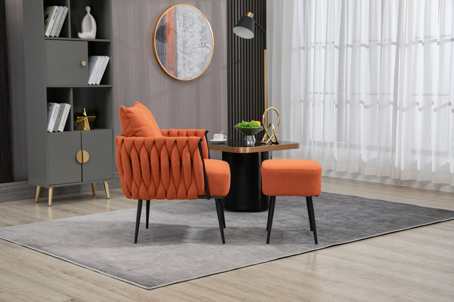 MOONMISS Accent Chair Modern Upholstered Armchair Tufted Chair with Metal Frame, Single Leisure Chairs for Living Room, Bedroom