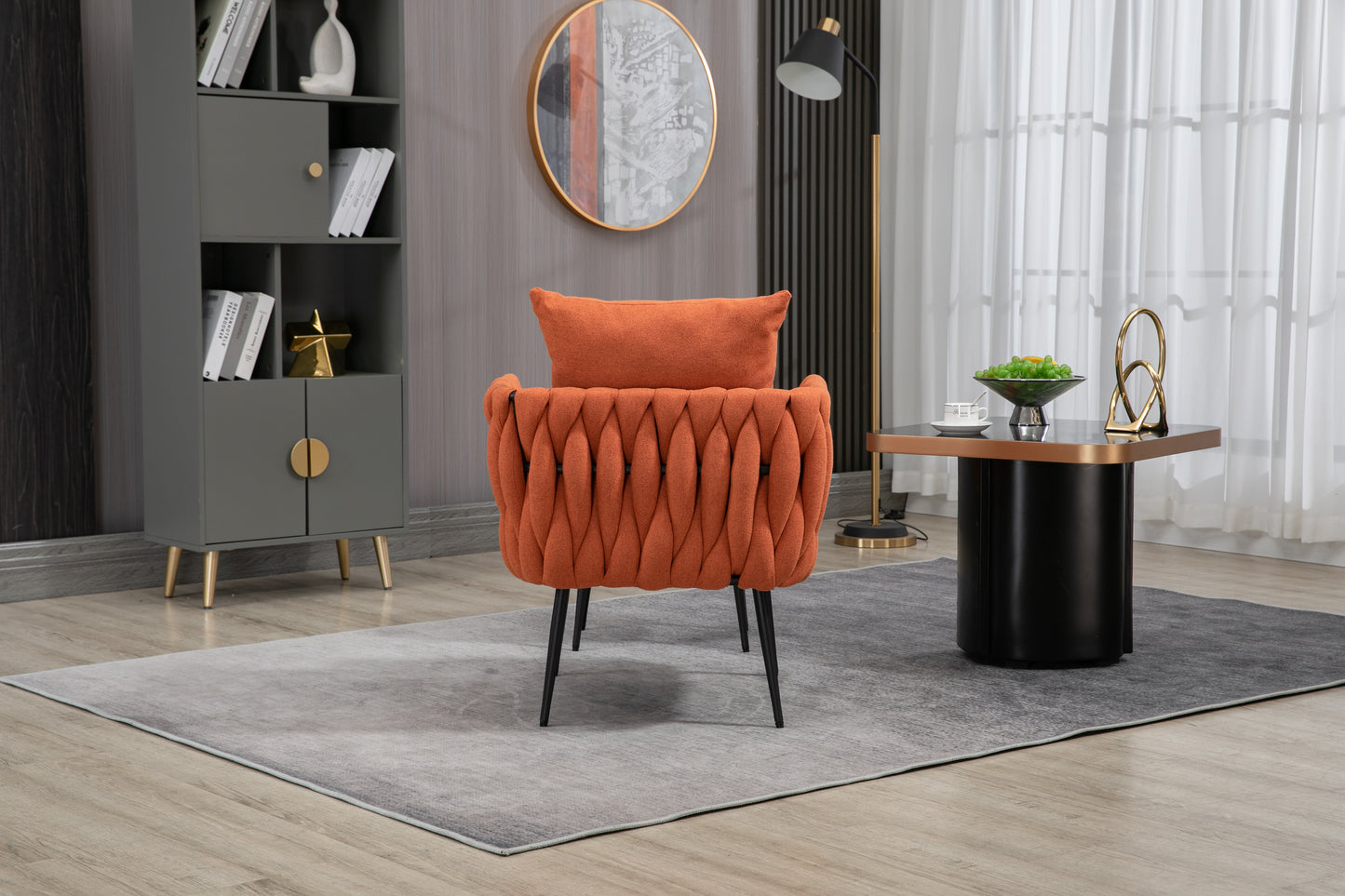 MOONMISS Accent Chair Modern Upholstered Armchair Tufted Chair with Metal Frame, Single Leisure Chairs for Living Room, Bedroom