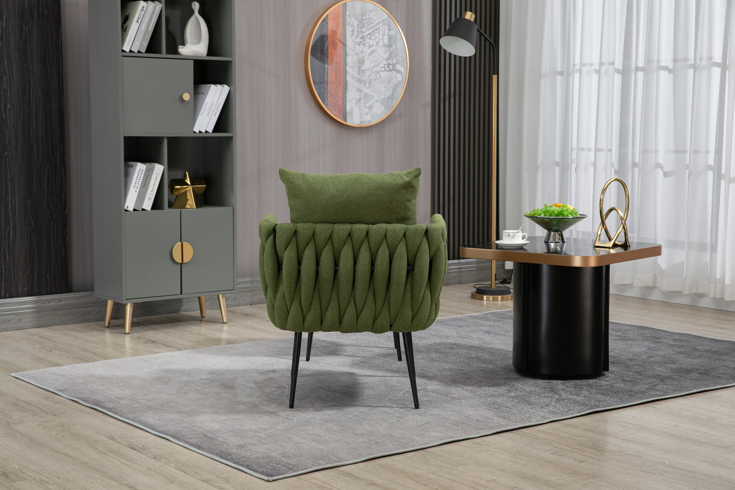MOONMISS Accent Chair Modern Upholstered Armchair Tufted Chair with Metal Frame, Single Leisure Chairs for Living Room, Bedroom