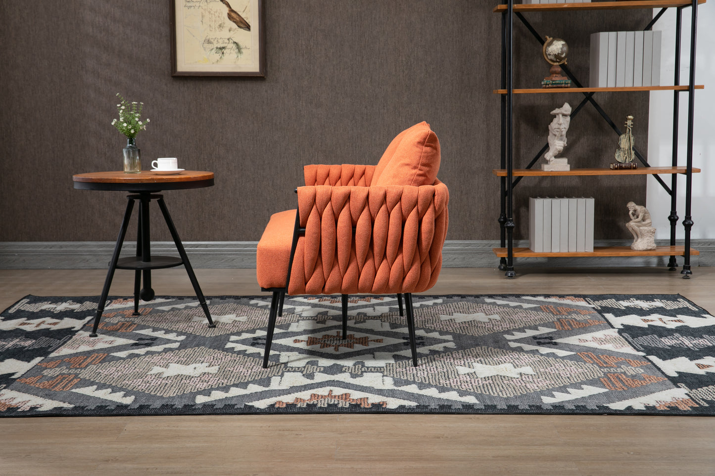 MOONMISS Linen Accent Sofa Modern Upholstered Arm sofa Tufted Sofa with Metal Frame, Single Leisure sofa for Living Room, Bedroom