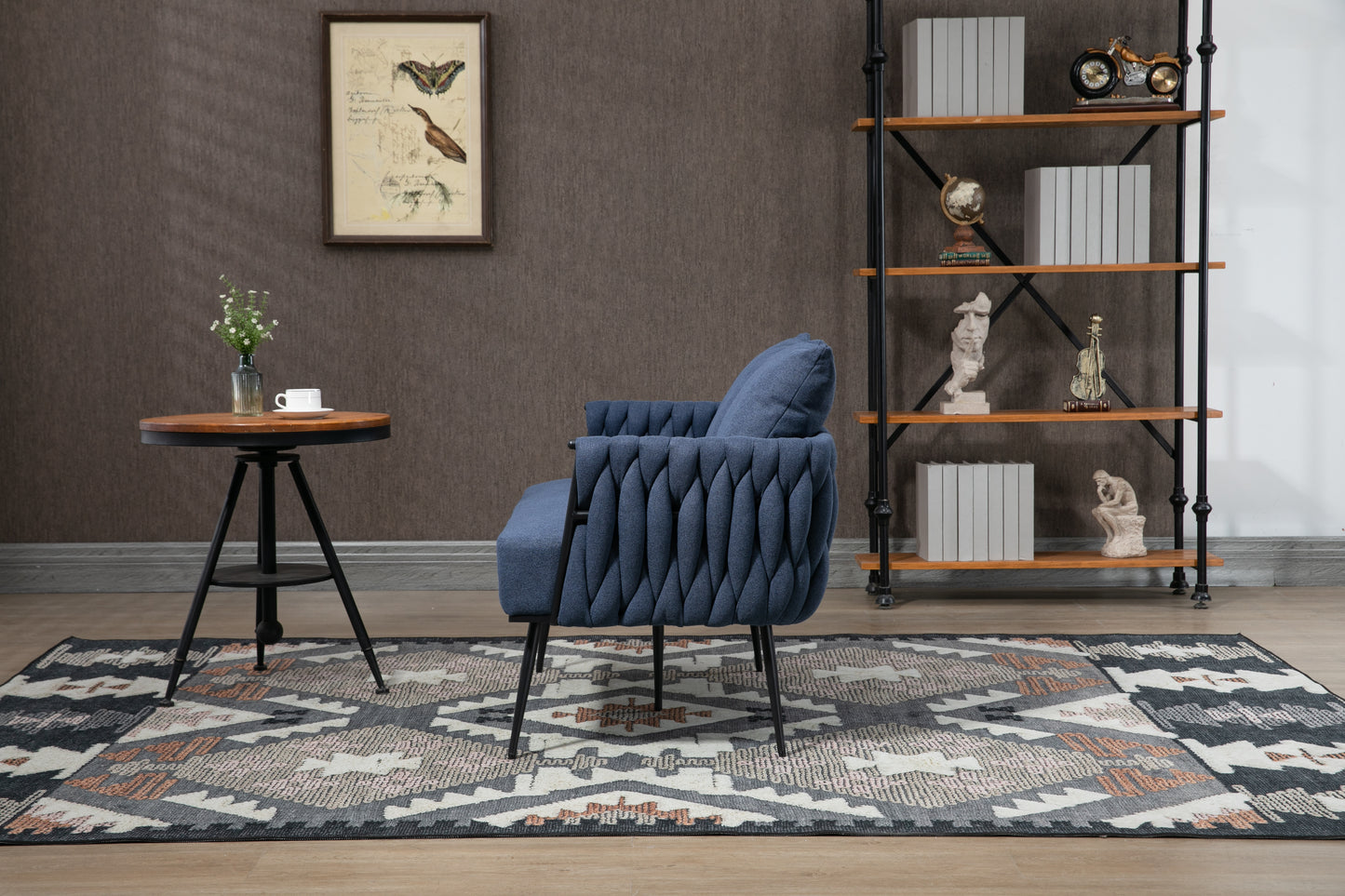 MOONMISS Linen Accent Sofa Modern Upholstered Arm sofa Tufted Sofa with Metal Frame, Single Leisure sofa for Living Room, Bedroom