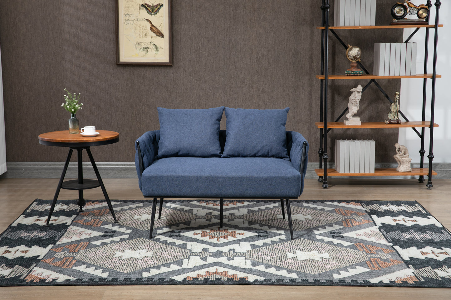 MOONMISS Linen Accent Sofa Modern Upholstered Arm sofa Tufted Sofa with Metal Frame, Single Leisure sofa for Living Room, Bedroom