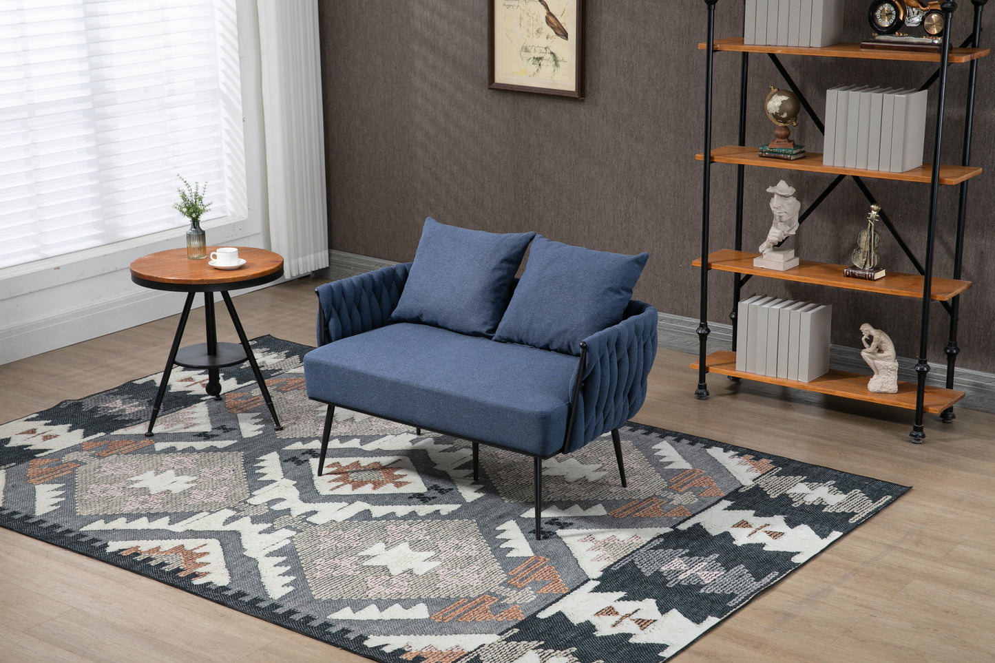 MOONMISS Linen Accent Sofa Modern Upholstered Arm sofa Tufted Sofa with Metal Frame, Single Leisure sofa for Living Room, Bedroom