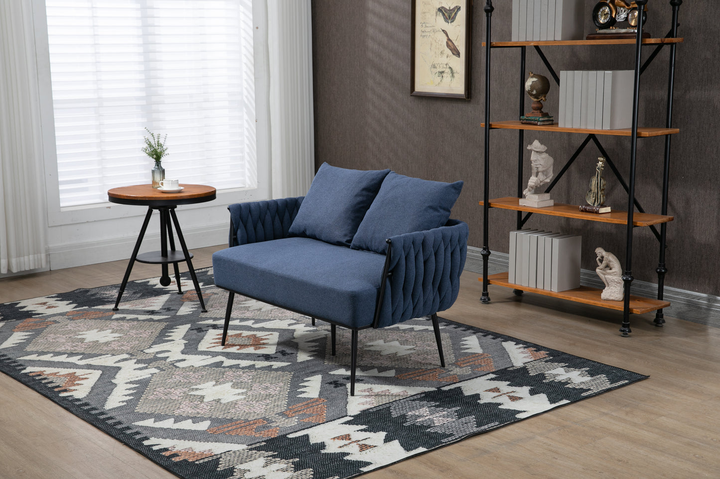 MOONMISS Linen Accent Sofa Modern Upholstered Arm sofa Tufted Sofa with Metal Frame, Single Leisure sofa for Living Room, Bedroom