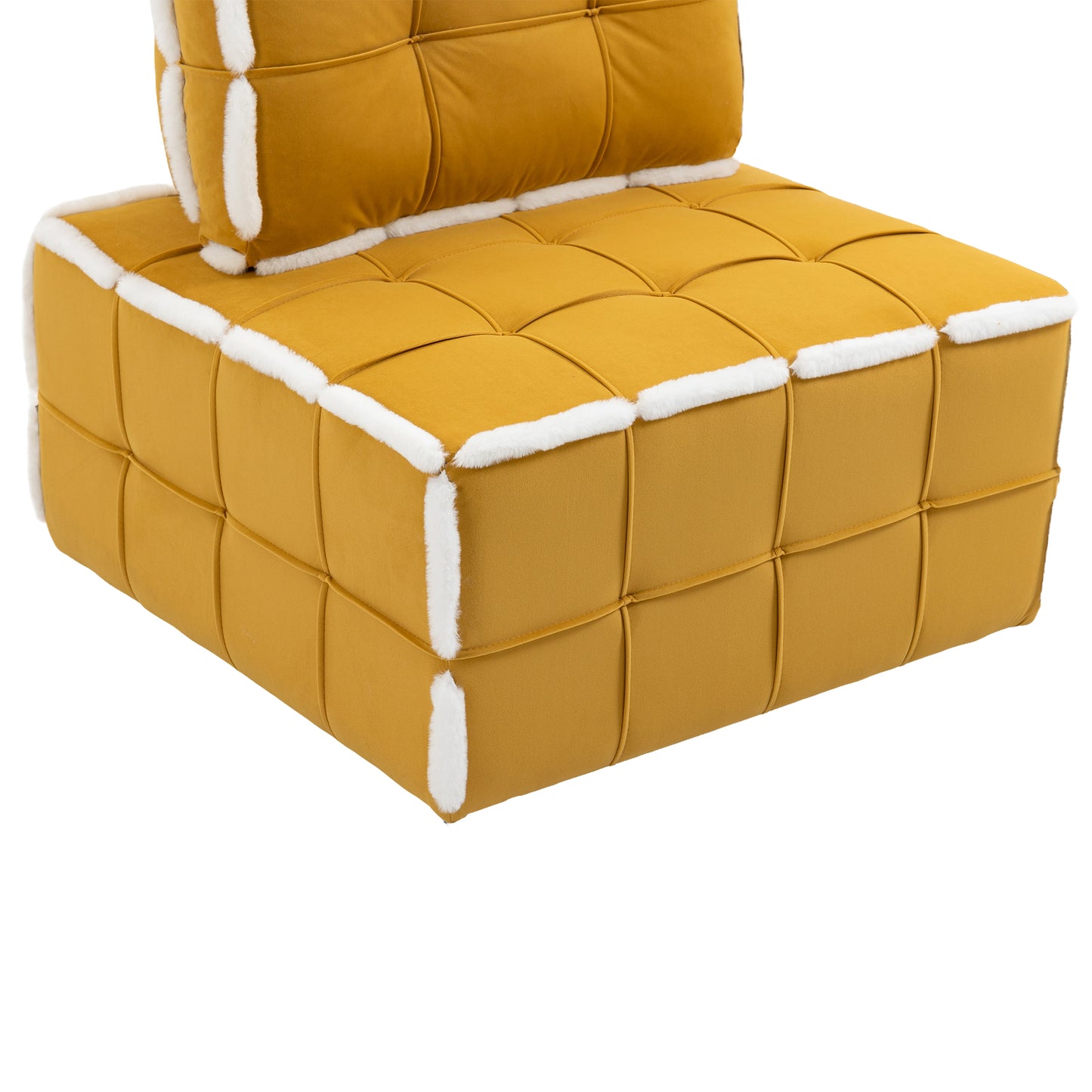 MOONMISS Upholstered Armless Accent Single Lazy Sofa Lounge Arm Chair,Comfy Oversized Leisure Barrel Chairs for Living Room/Office/Meeting-room/Apartment/Bedroom