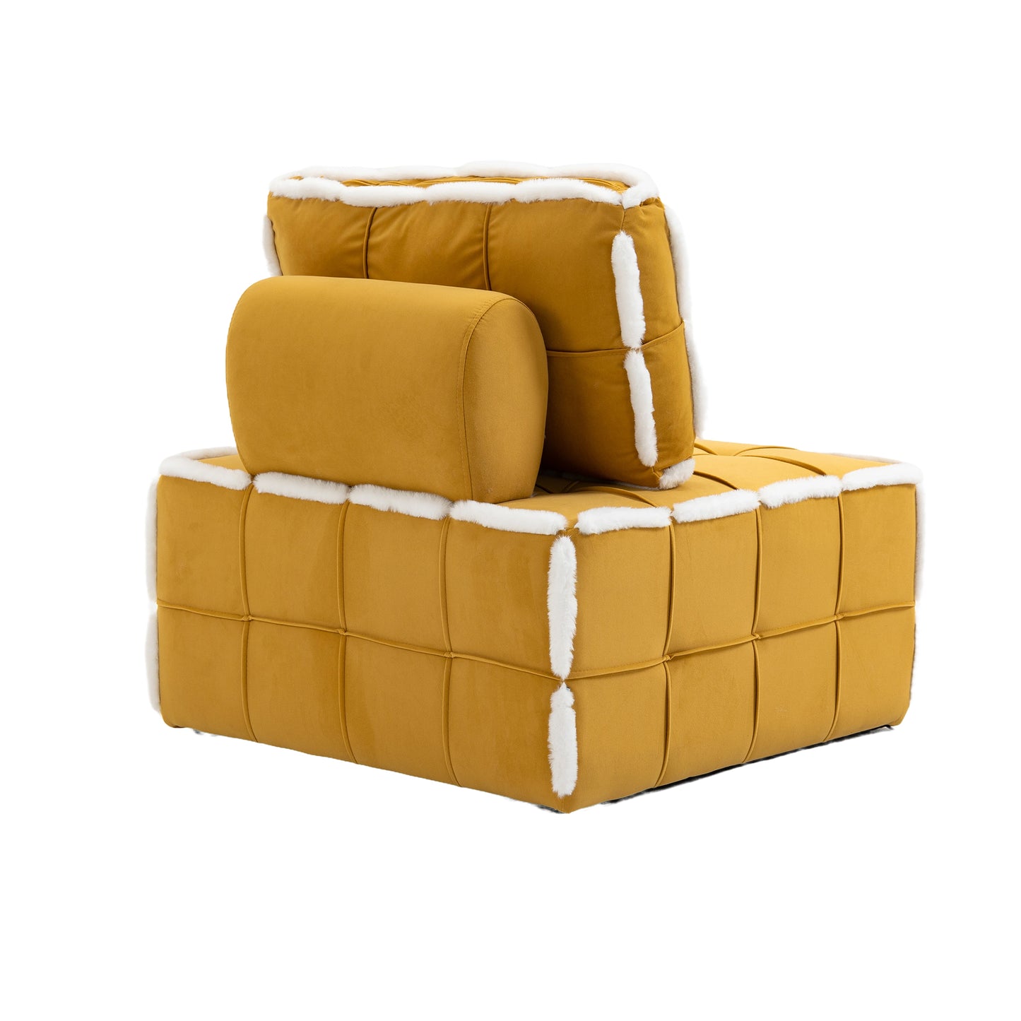 MOONMISS Upholstered Armless Accent Single Lazy Sofa Lounge Arm Chair,Comfy Oversized Leisure Barrel Chairs for Living Room/Office/Meeting-room/Apartment/Bedroom