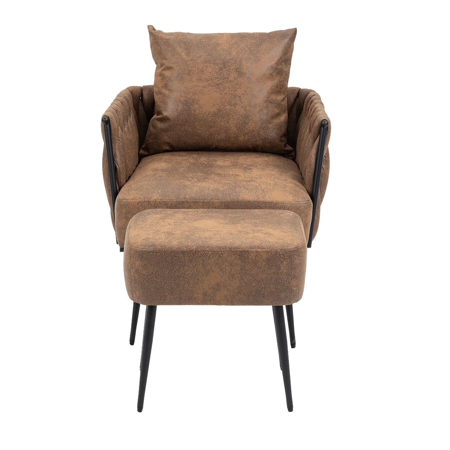 MOONMISS Accent Chair Modern Upholstered Armchair Tufted Chair with Metal Frame, Single Leisure Chairs for Living Room, Bedroom