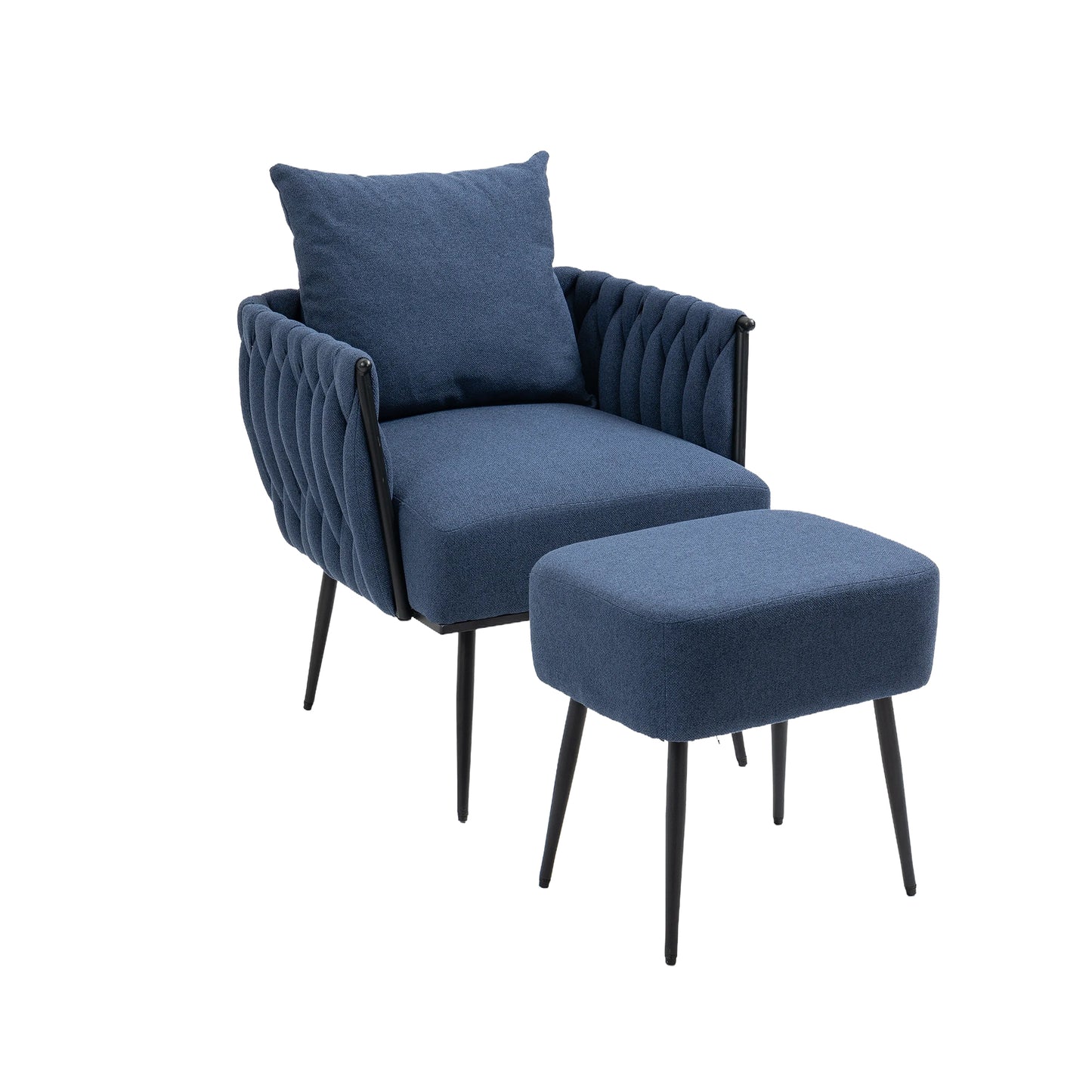 MOONMISS Accent Chair Modern Upholstered Armchair Tufted Chair with Metal Frame, Single Leisure Chairs for Living Room, Bedroom