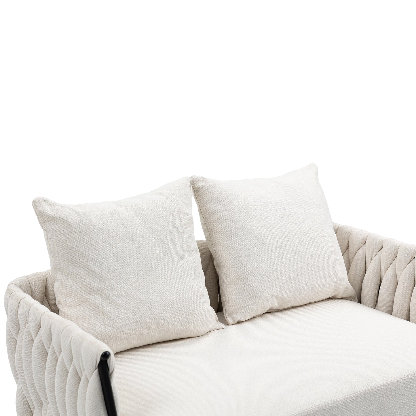 MOONMISS Linen Accent Sofa Modern Upholstered Arm sofa Tufted Sofa with Metal Frame, Single Leisure sofa for Living Room, Bedroom