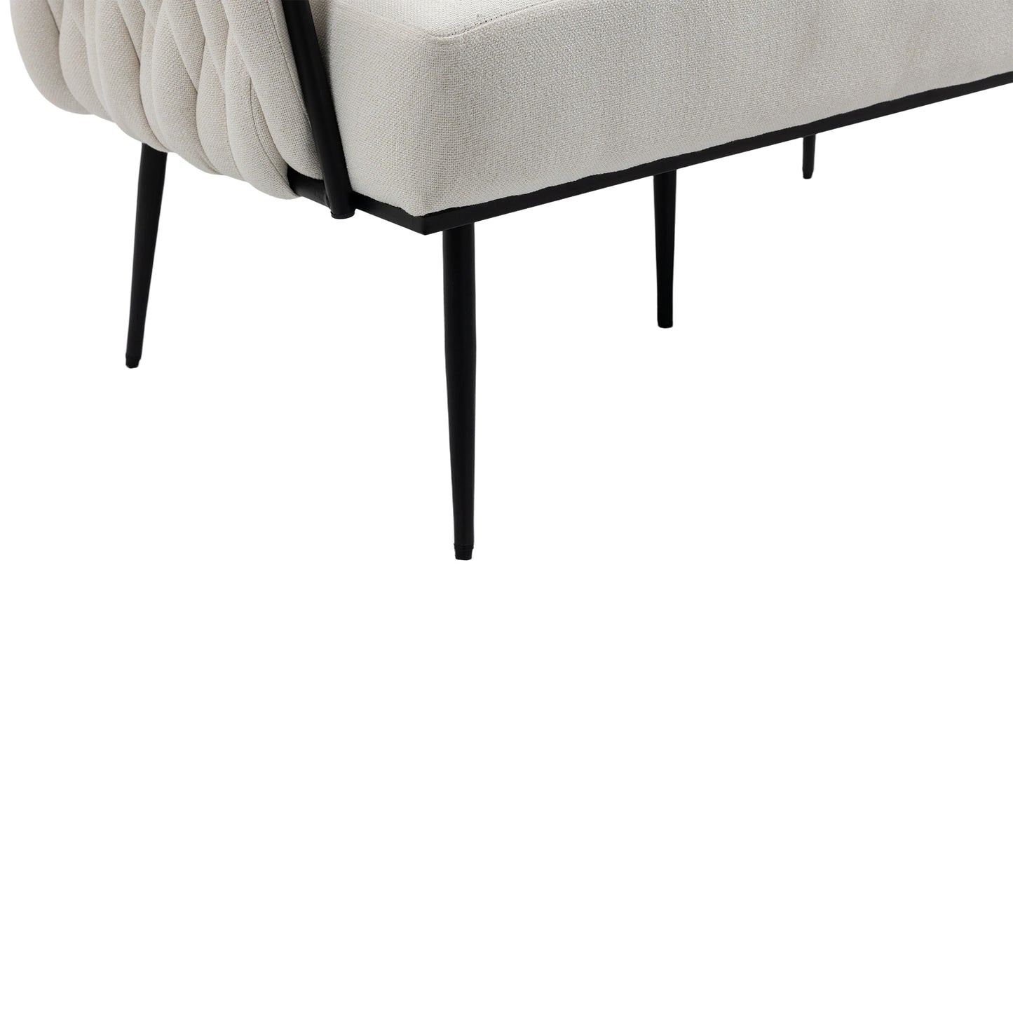 MOONMISS Linen Accent Sofa Modern Upholstered Arm sofa Tufted Sofa with Metal Frame, Single Leisure sofa for Living Room, Bedroom