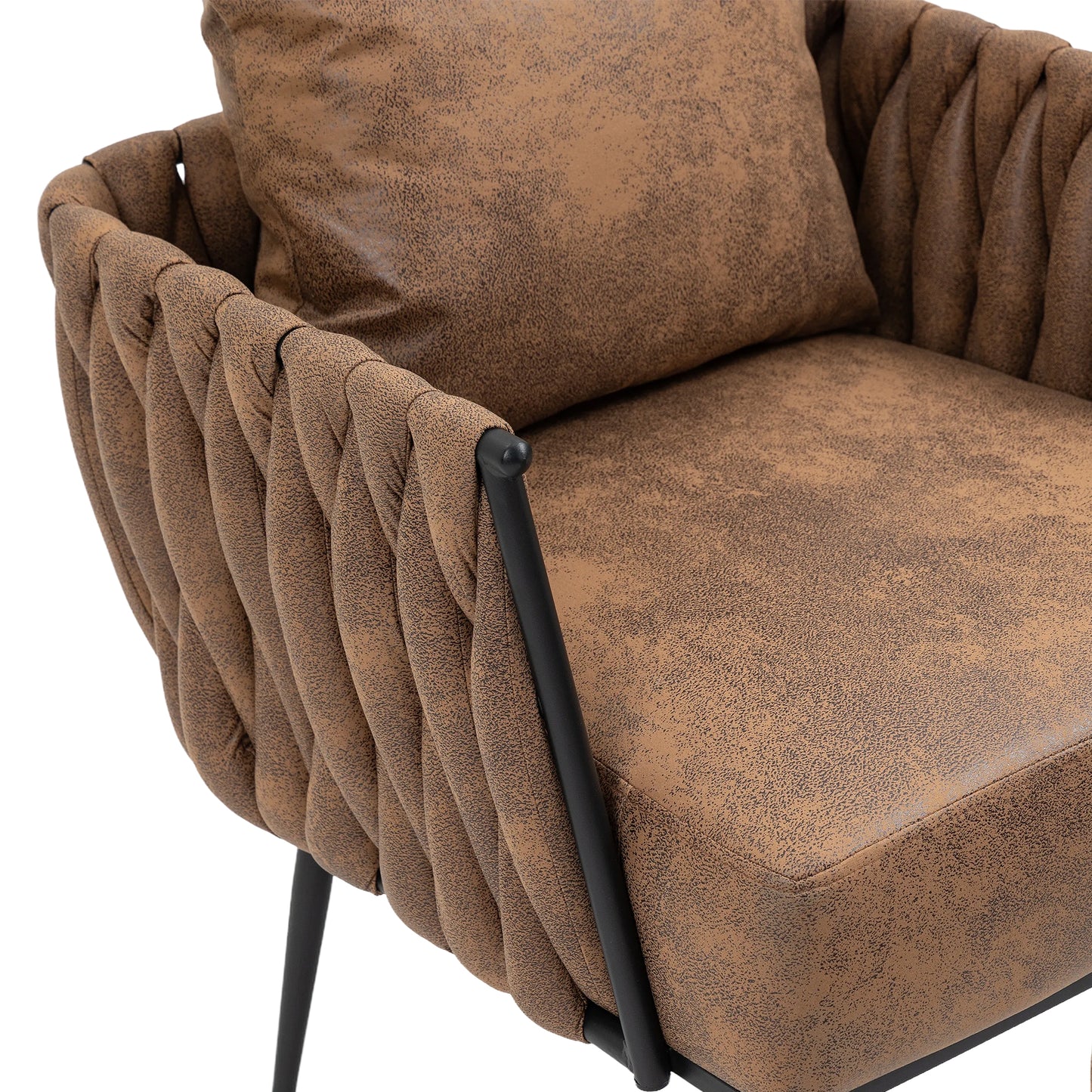 MOONMISS Accent Chair Modern Upholstered Armchair Tufted Chair with Metal Frame, Single Leisure Chairs for Living Room, Bedroom