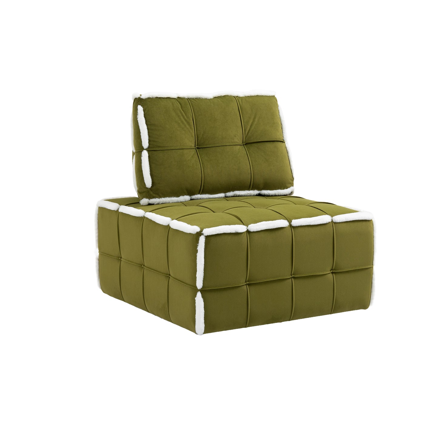 MOONMISS Upholstered Deep Seat Armless Accent Single Lazy Sofa Lounge Arm Chair,Comfy Oversized Leisure Barrel Chairs for Living Room/Office/Meeting-room/Apartment/Bedroom Furniture Set