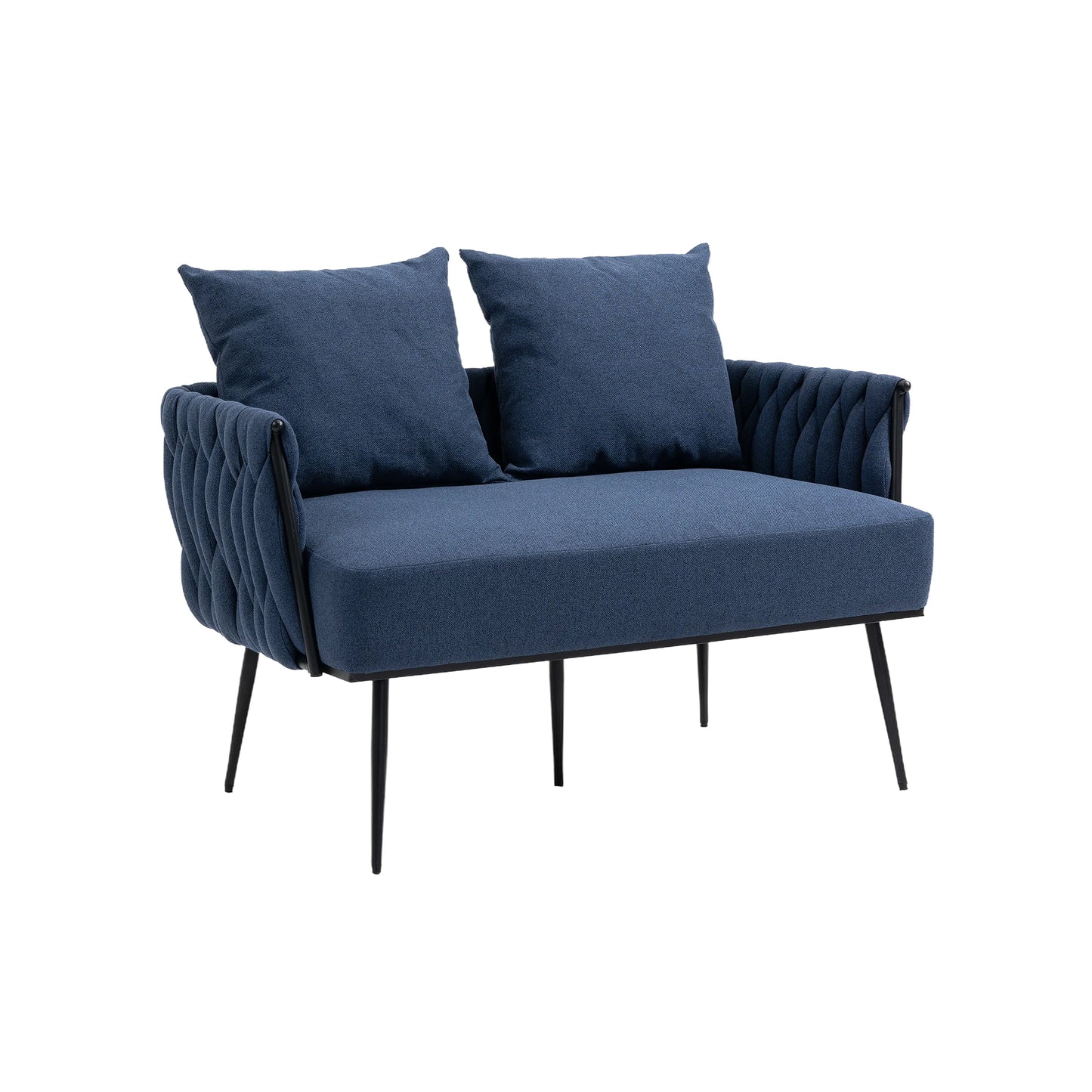 MOONMISS Linen Accent Sofa Modern Upholstered Arm sofa Tufted Sofa with Metal Frame, Single Leisure sofa for Living Room, Bedroom