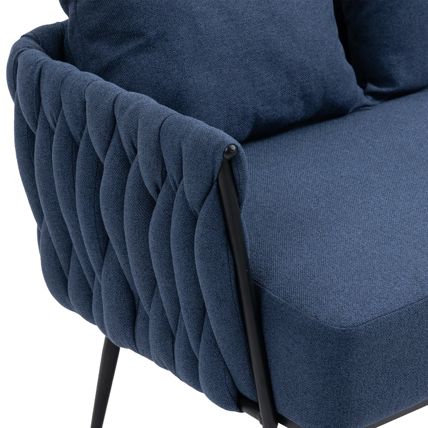 MOONMISS Linen Accent Sofa Modern Upholstered Arm sofa Tufted Sofa with Metal Frame, Single Leisure sofa for Living Room, Bedroom