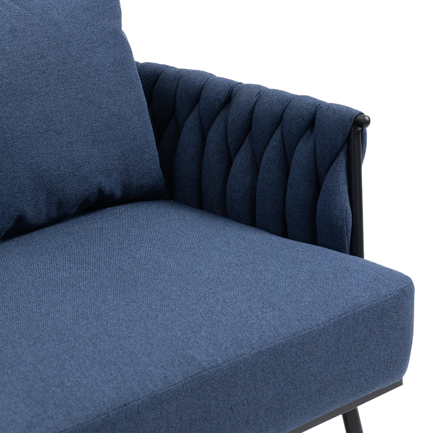 MOONMISS Linen Accent Sofa Modern Upholstered Arm sofa Tufted Sofa with Metal Frame, Single Leisure sofa for Living Room, Bedroom