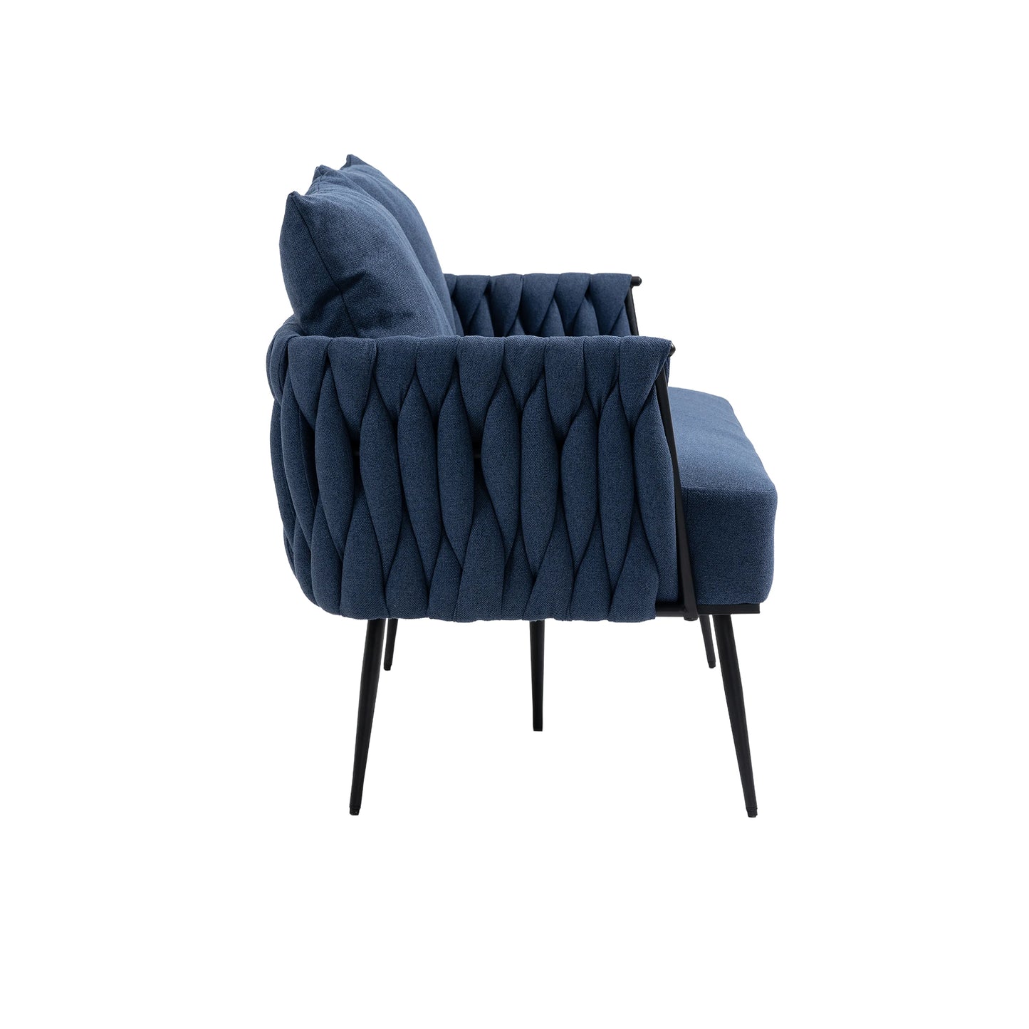 MOONMISS Linen Accent Sofa Modern Upholstered Arm sofa Tufted Sofa with Metal Frame, Single Leisure sofa for Living Room, Bedroom