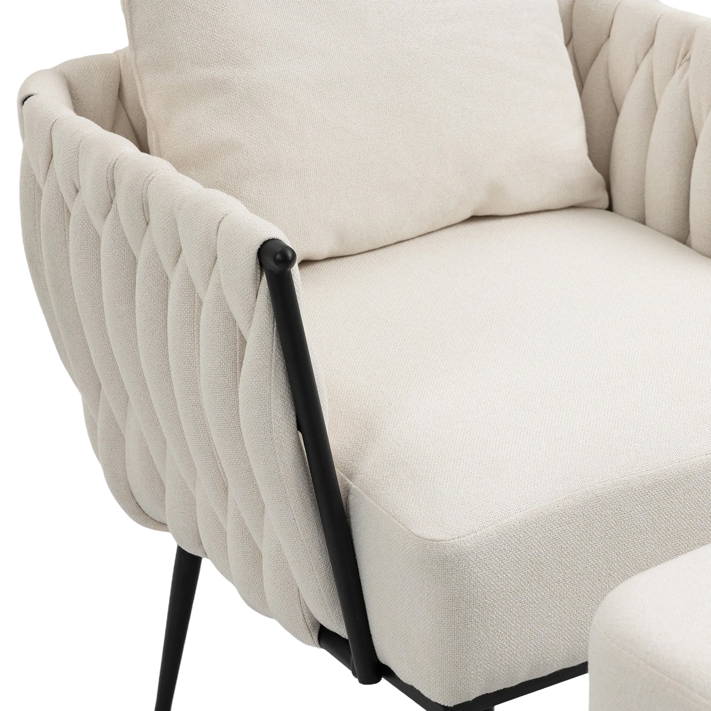 MOONMISS Accent Chair Modern Upholstered Armchair Tufted Chair with Metal Frame, Single Leisure Chairs for Living Room, Bedroom