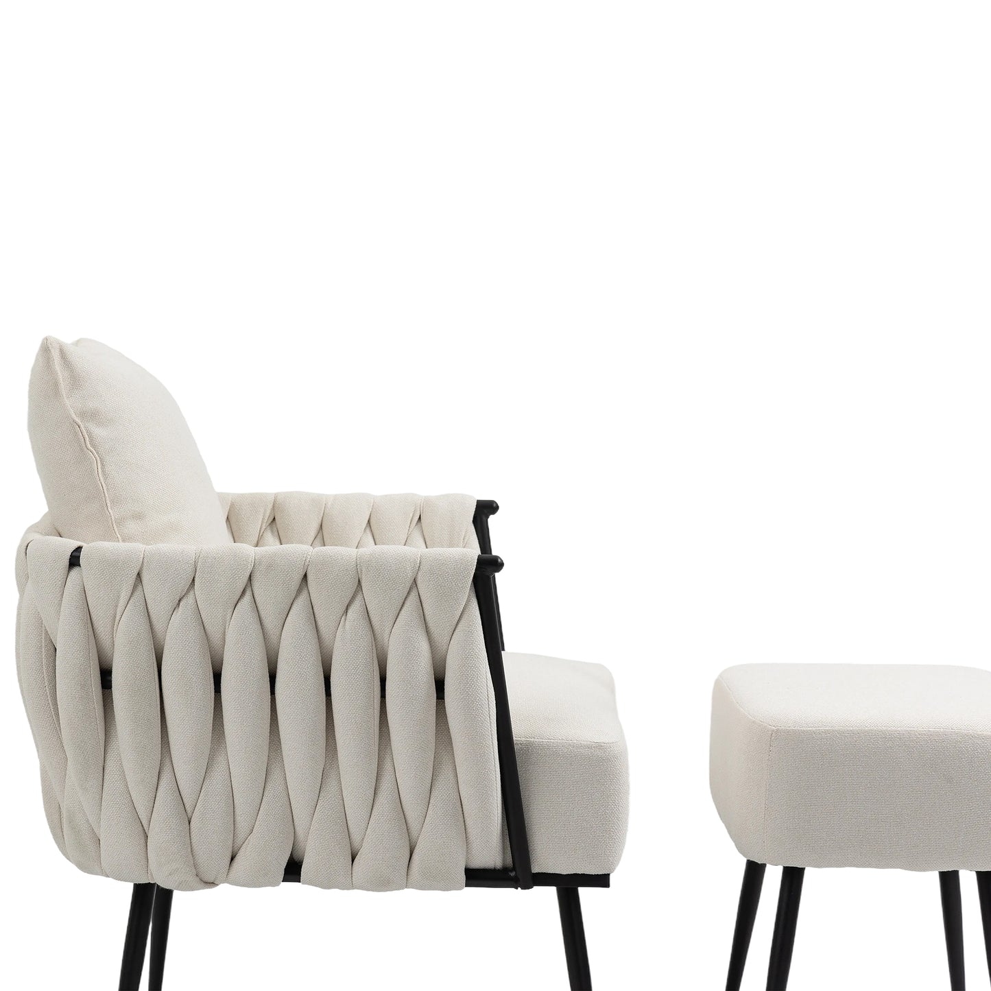 MOONMISS Accent Chair Modern Upholstered Armchair Tufted Chair with Metal Frame, Single Leisure Chairs for Living Room, Bedroom