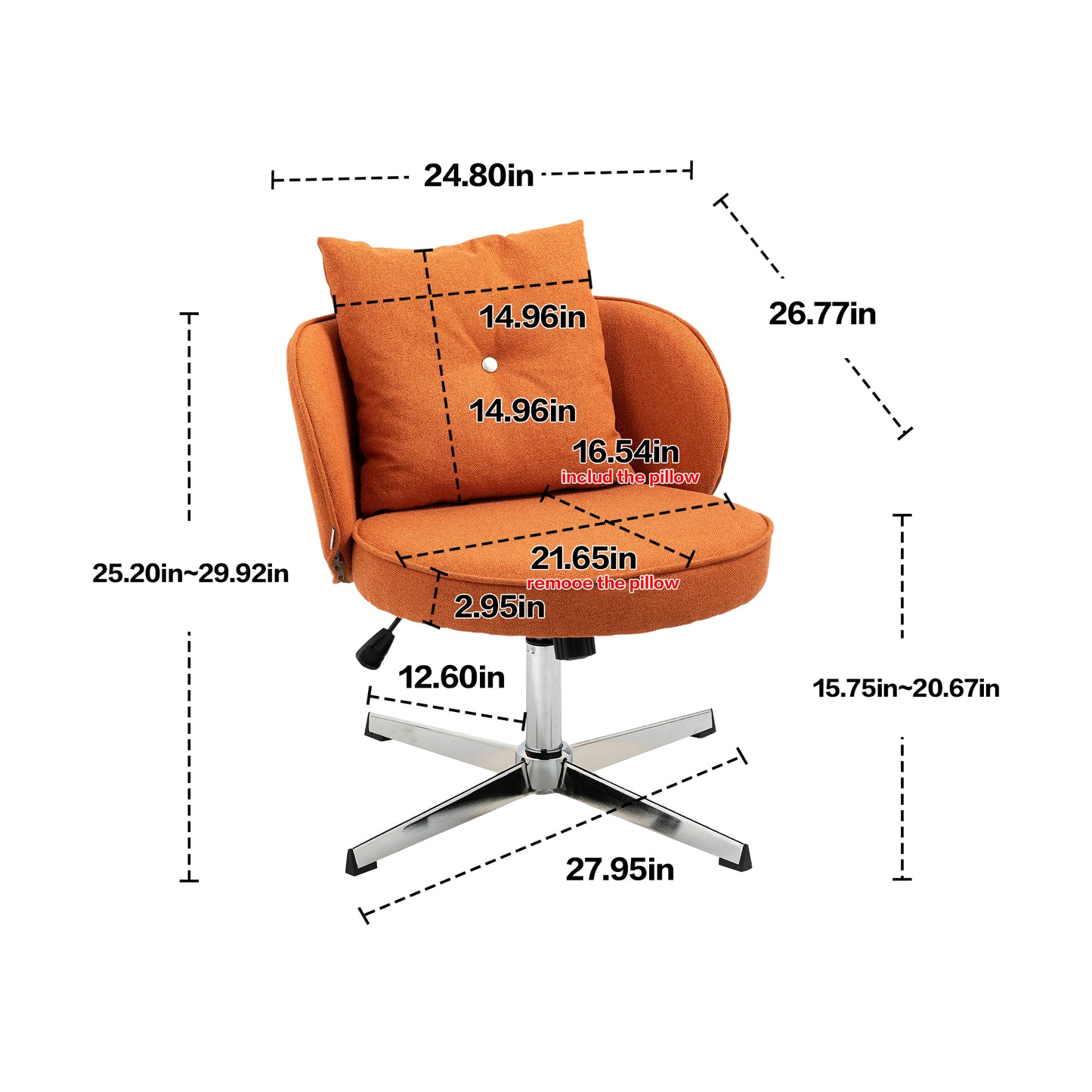 MOONMISS Home Office Desk Chair, Vanity Chair, Modern Adjustable Home Computer Executive Chair Swivel Task Chair for Small Space, Living Room, Make-up, Studying