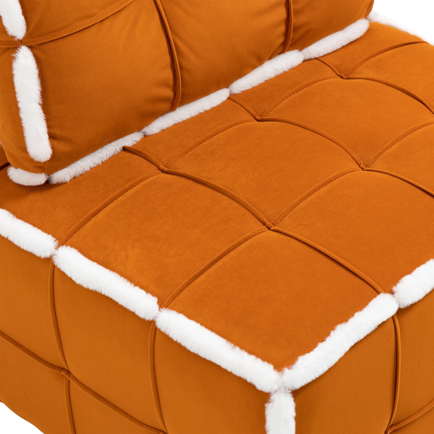 MOONMISS Upholstered Armless Accent Single Lazy Sofa Lounge Arm Chair,Comfy Oversized Leisure Barrel Chairs for Living Room/Office/Meeting-room/Apartment/Bedroom