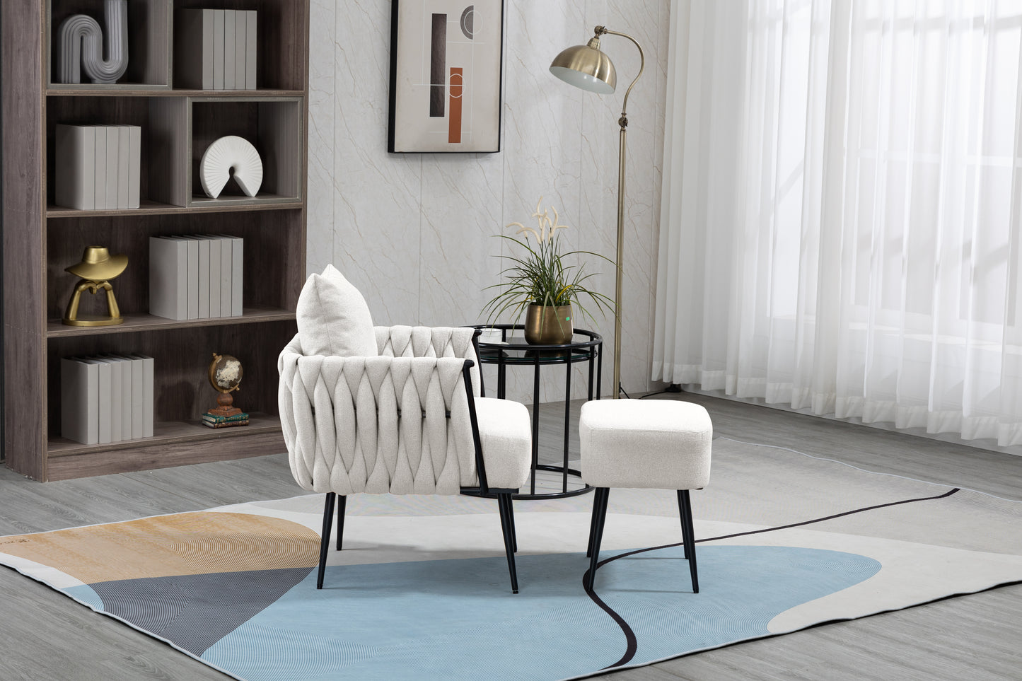 MOONMISS Accent Chair Modern Upholstered Armchair Tufted Chair with Metal Frame, Single Leisure Chairs for Living Room, Bedroom