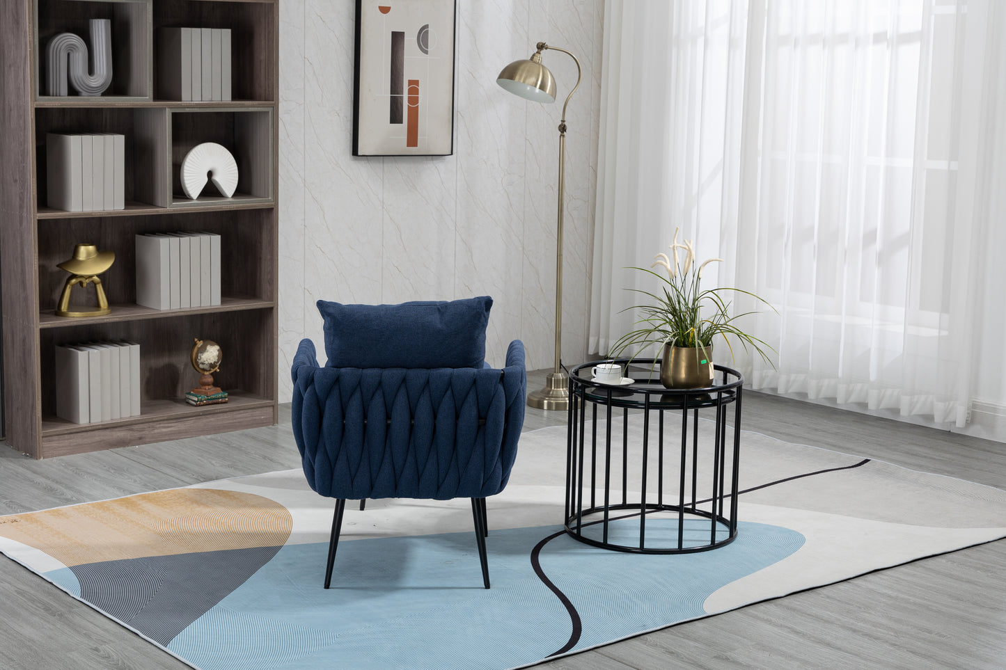 MOONMISS Accent Chair Modern Upholstered Armchair Tufted Chair with Metal Frame, Single Leisure Chairs for Living Room, Bedroom