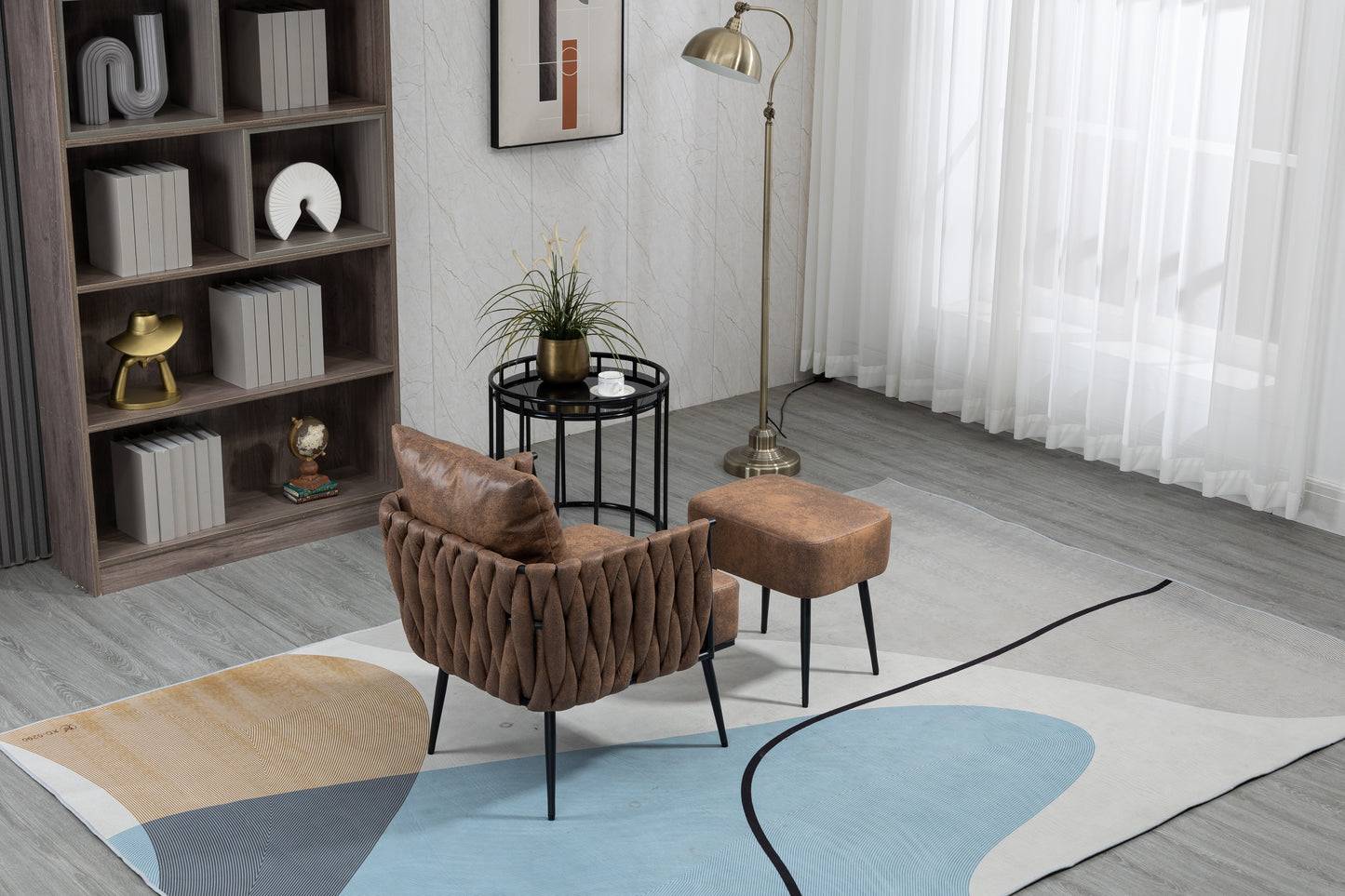 MOONMISS Accent Chair Modern Upholstered Armchair Tufted Chair with Metal Frame, Single Leisure Chairs for Living Room, Bedroom
