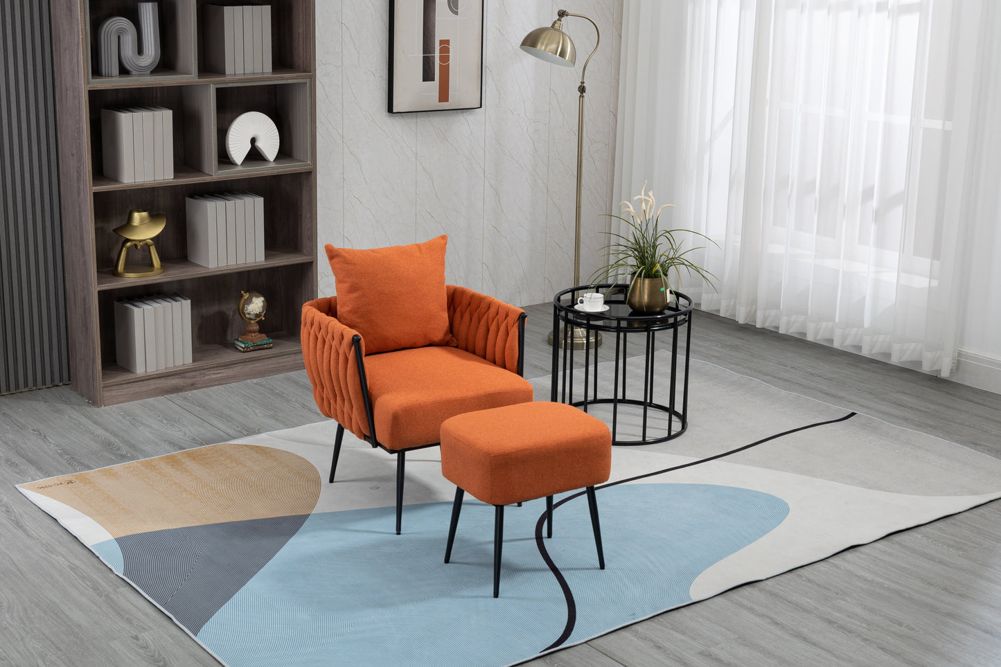 MOONMISS Accent Chair Modern Upholstered Armchair Tufted Chair with Metal Frame, Single Leisure Chairs for Living Room, Bedroom