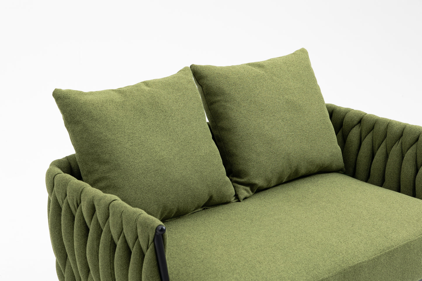 MOONMISS Linen Accent Sofa Modern Upholstered Arm sofa Tufted Sofa with Metal Frame, Single Leisure sofa for Living Room, Bedroom