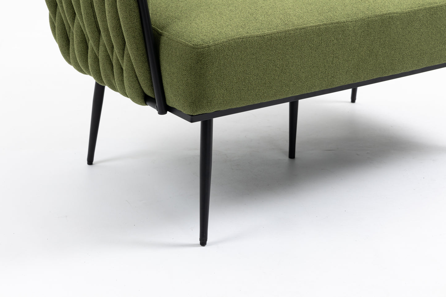 MOONMISS Linen Accent Sofa Modern Upholstered Arm sofa Tufted Sofa with Metal Frame, Single Leisure sofa for Living Room, Bedroom